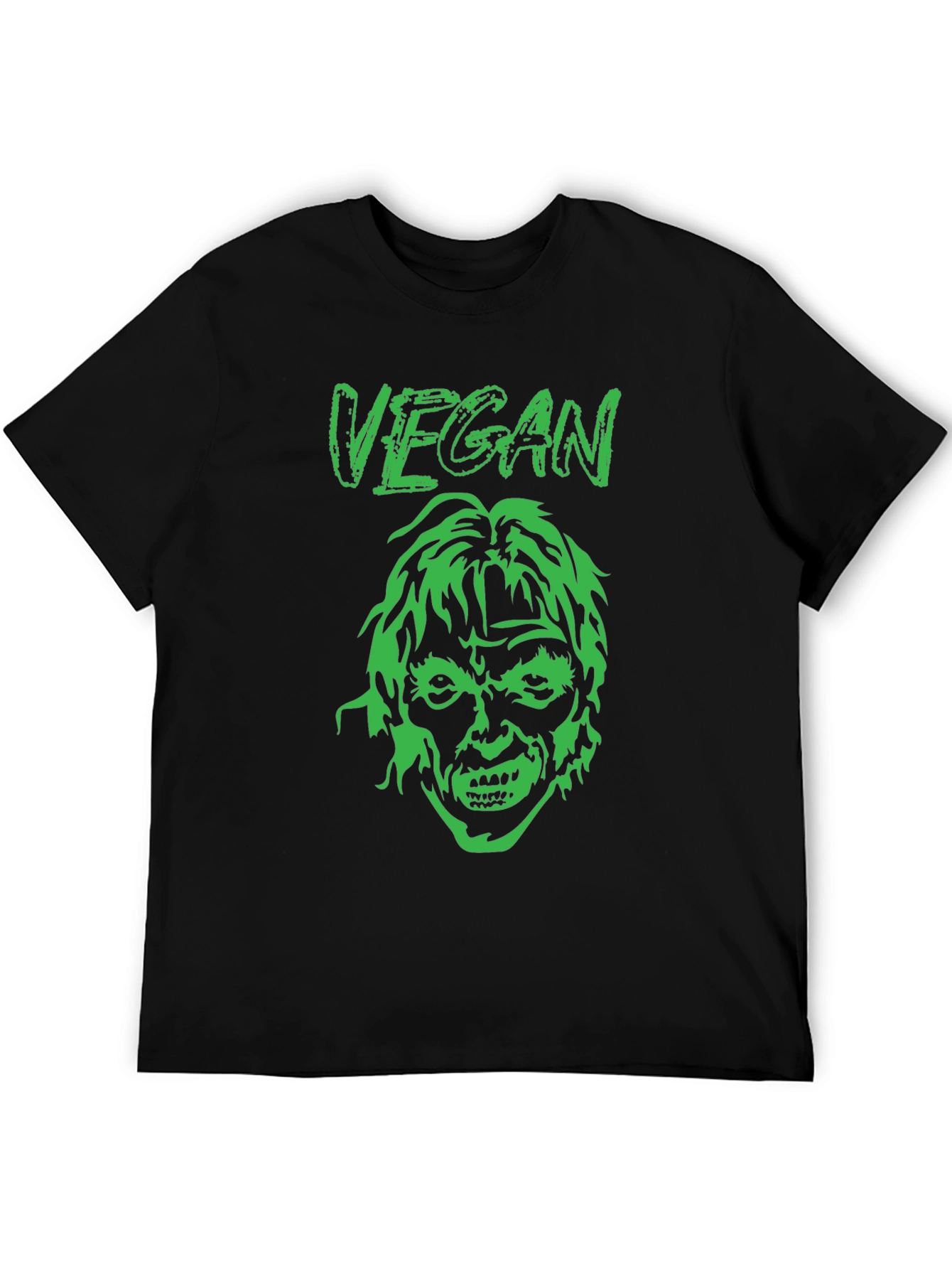 Black Vegan Zombie Graphic Tee - Black view 5