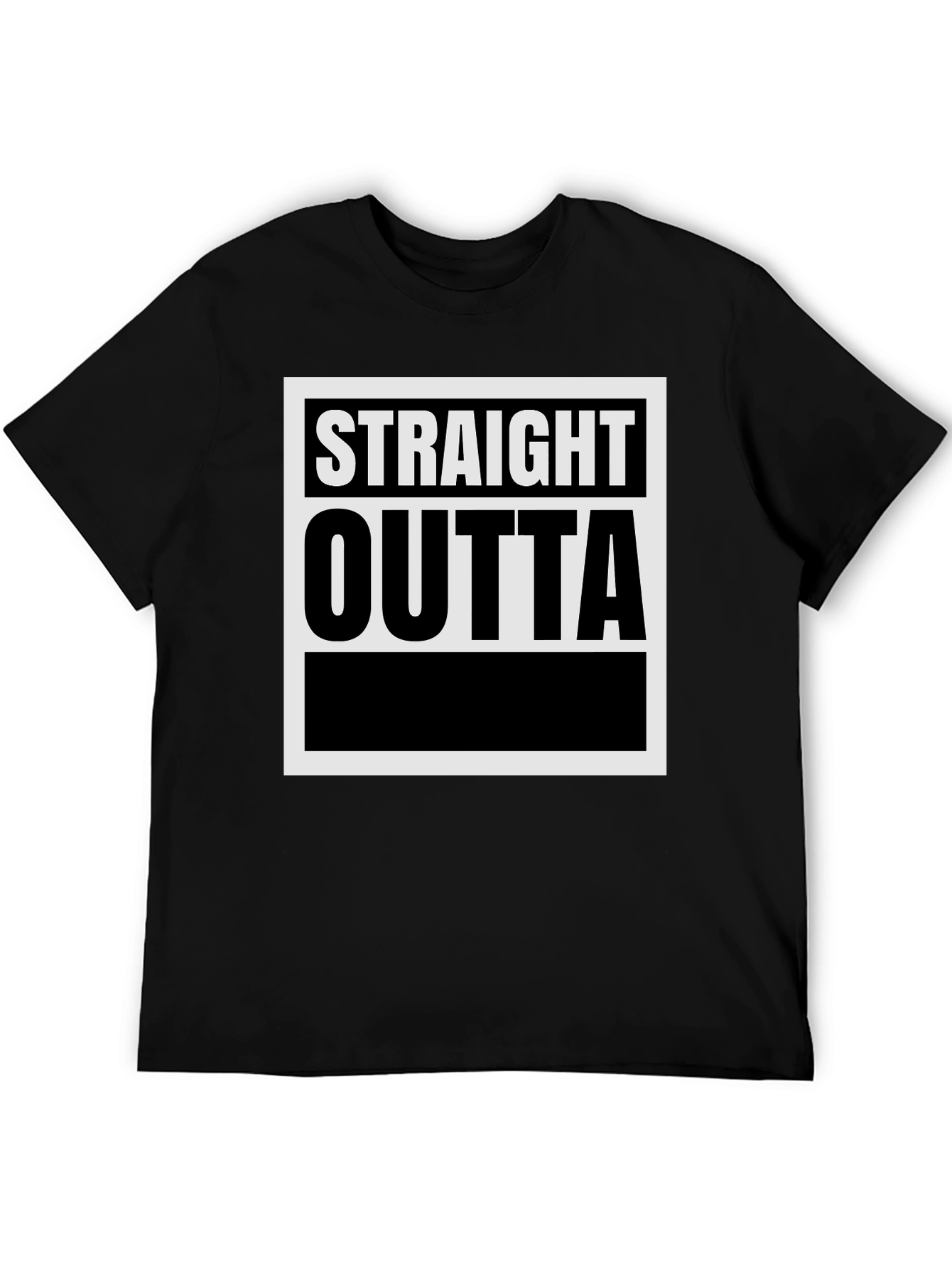Black Straight Outta T-Shirt - Classic Graphic Tee view 5