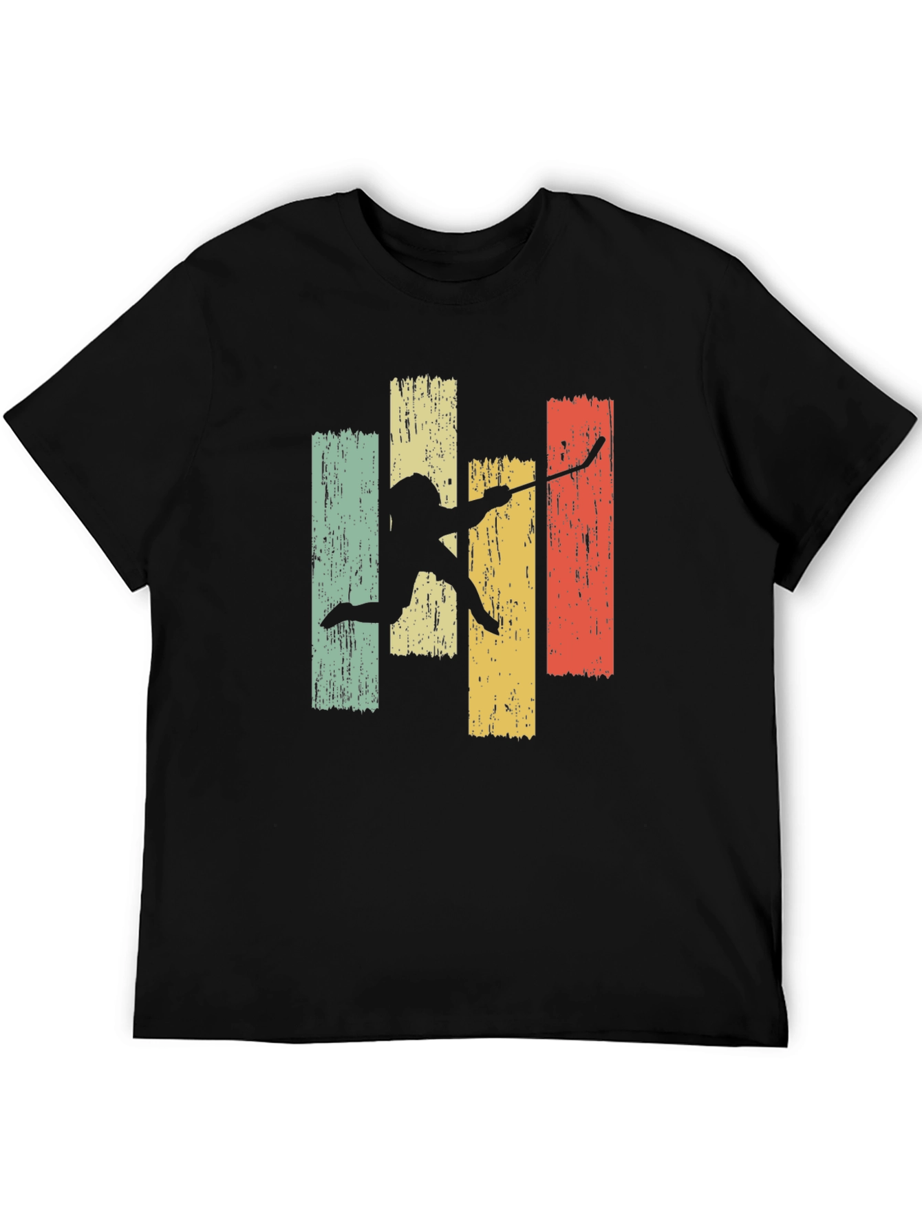 Black Retro Hockey Player Graphic Tee view 5
