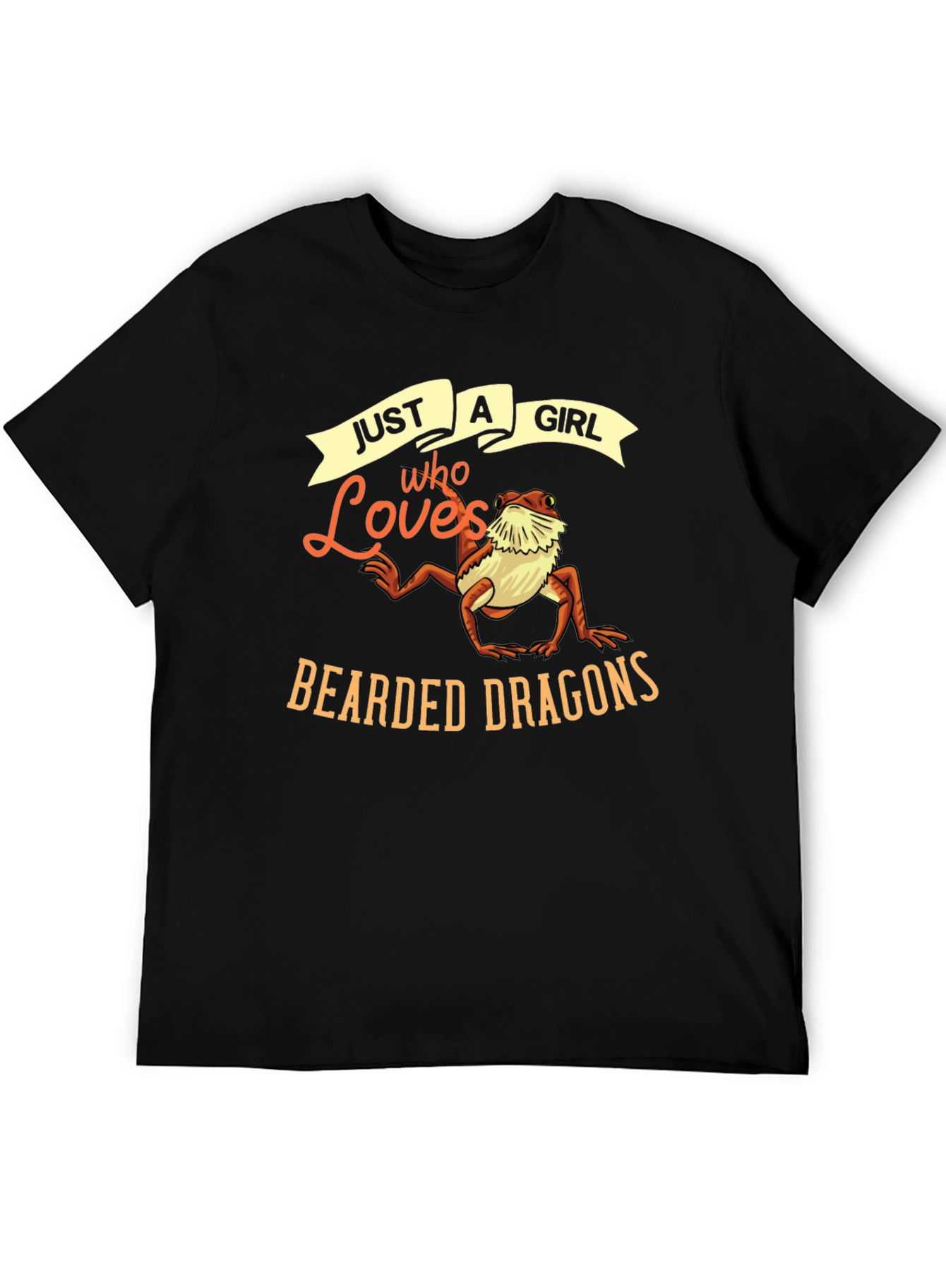 Black Just A Girl Who Loves Bearded Dragons T-Shirt view 5