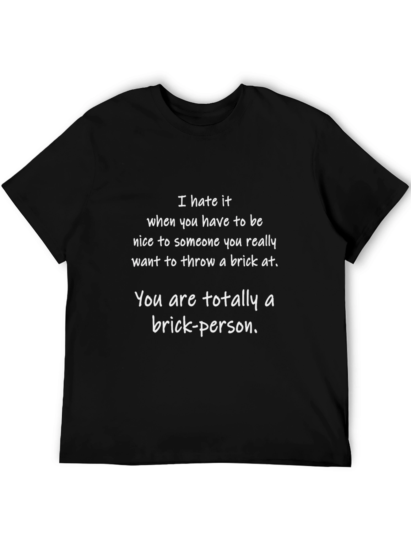 Black Funny Brick-Person T-Shirt view 5