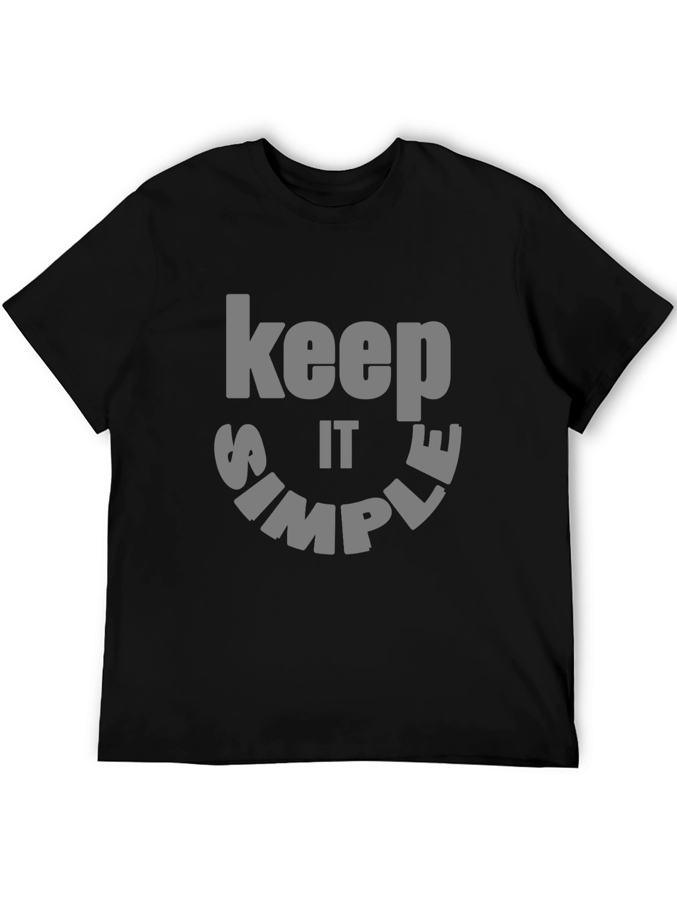 Black Keep it Simple Graphic Tee - Black Cotton view 5