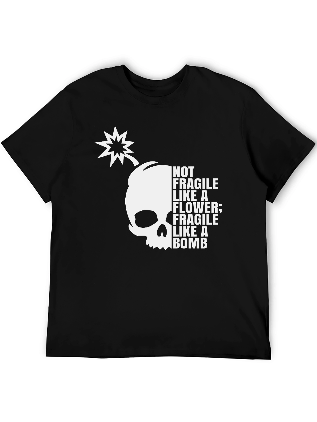 Black Fragile Like A Bomb Graphic Tee view 5