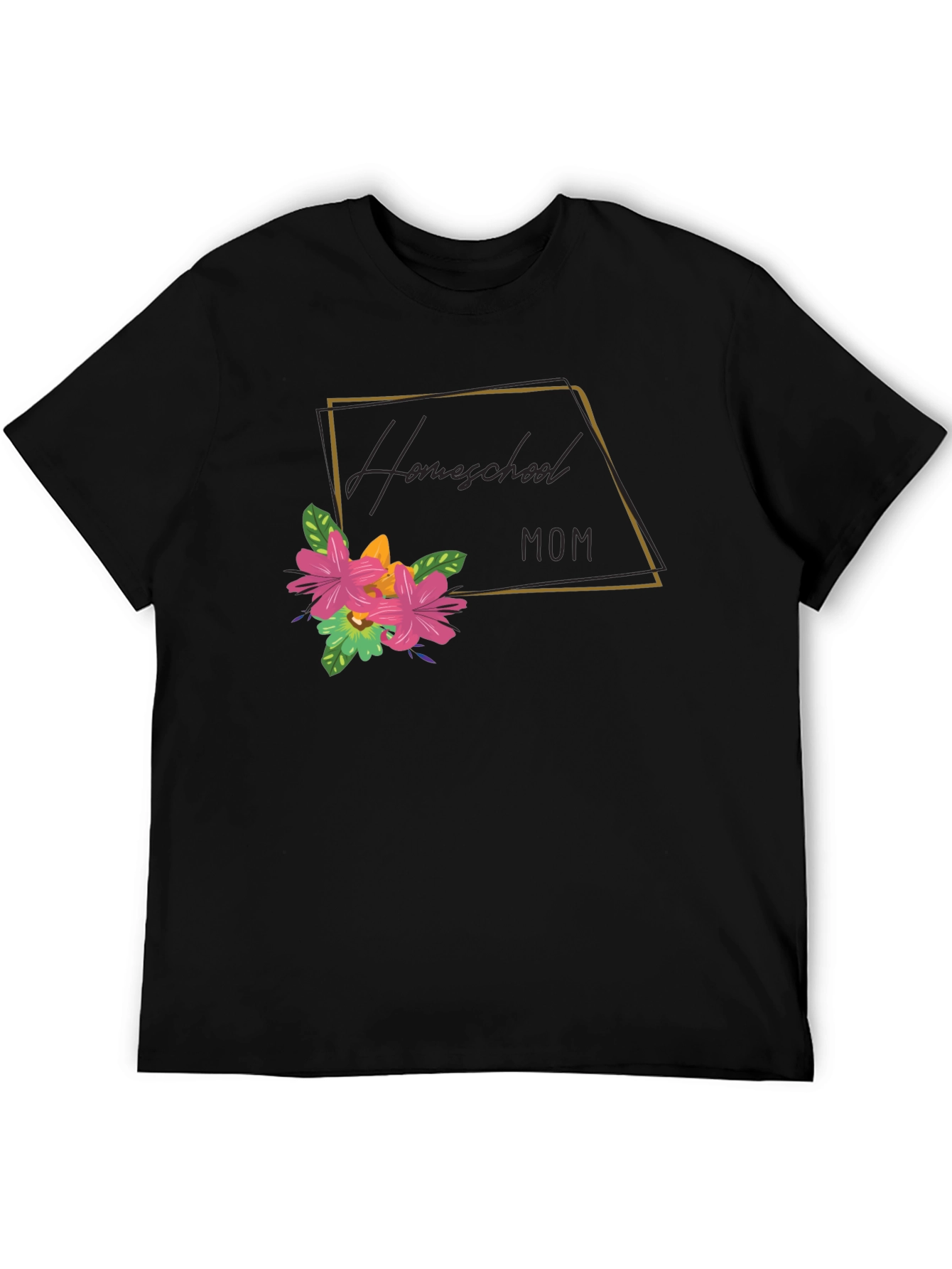 Black Homeschool Mom Floral Graphic Tee - Soft Cotton view 5