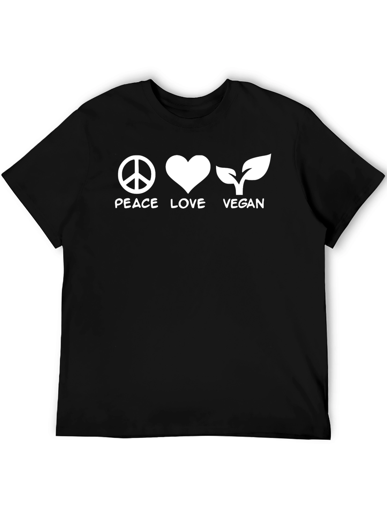 Black Peace Love Vegan T-Shirt - Black view 5