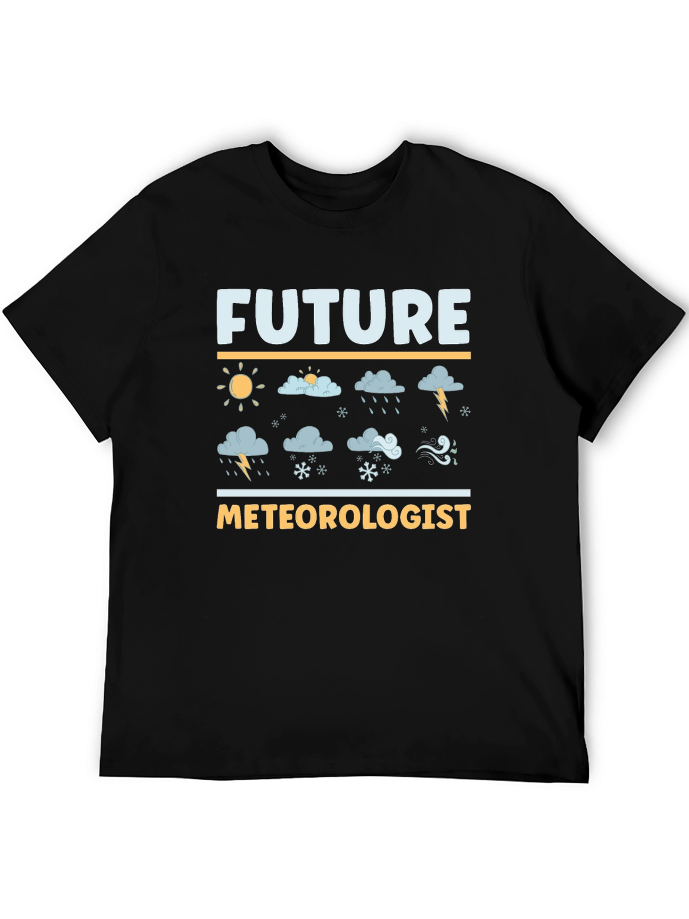 Black Future Meteorologist Graphic T-Shirt view 5