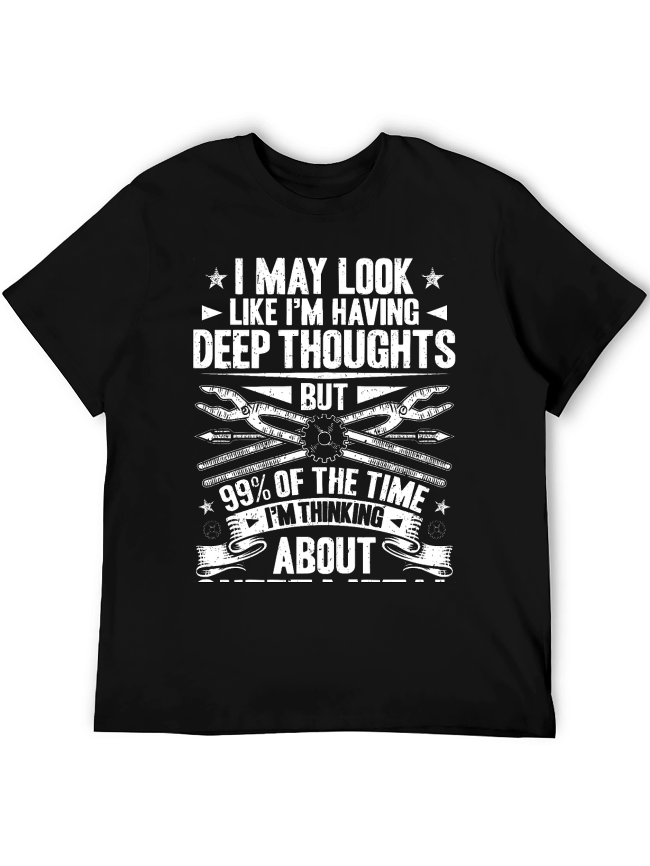 Black Deep Thoughts T-Shirt - Funny Mechanic Tee view 5