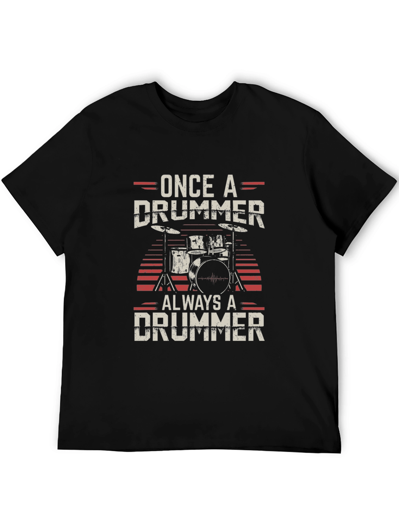 Black Once a Drummer Always a Drummer T-Shirt view 5