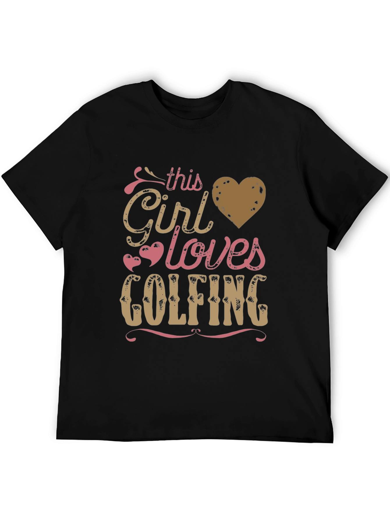Black This Girl Loves Golfing Tee - Black view 5