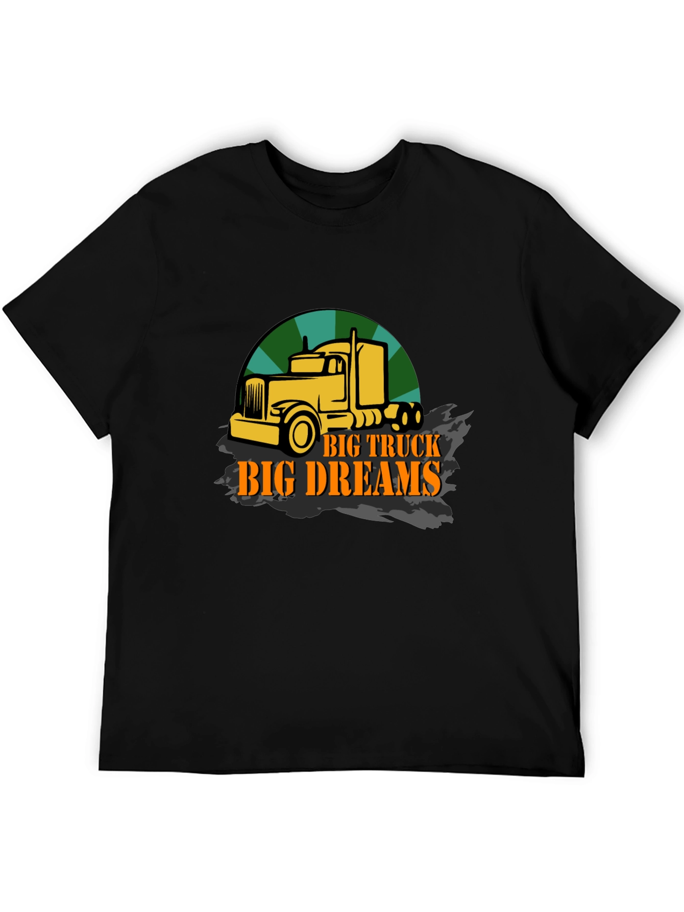 Black Big Truck Big Dreams Black Graphic T-Shirt view 5