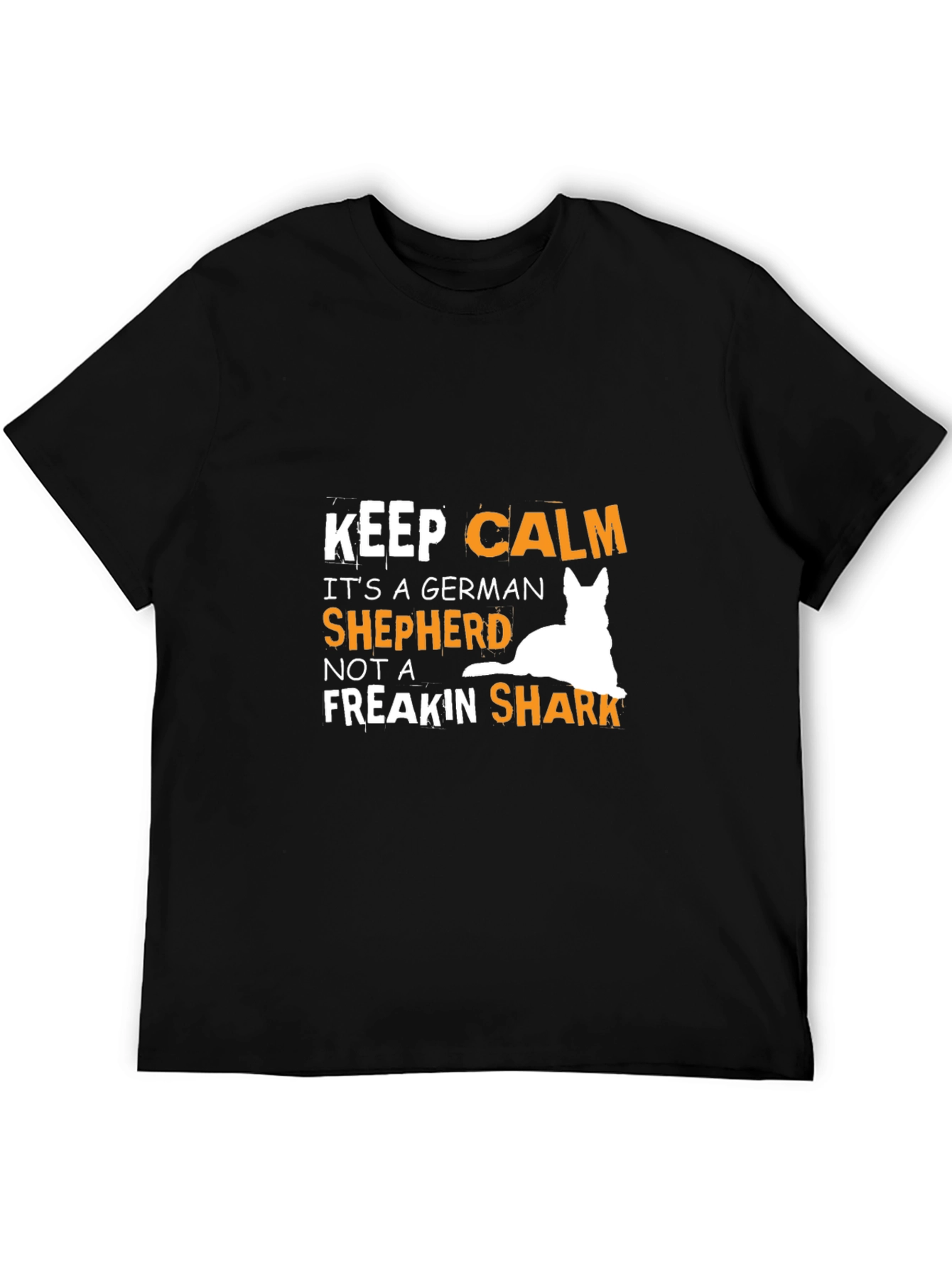 Black Keep Calm German Shepherd T-Shirt view 5
