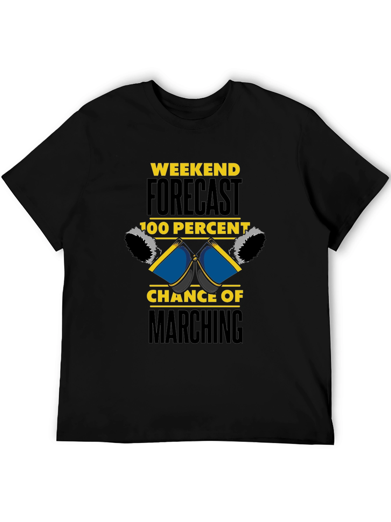 Black Marching Band Weekend Forecast T-Shirt view 5