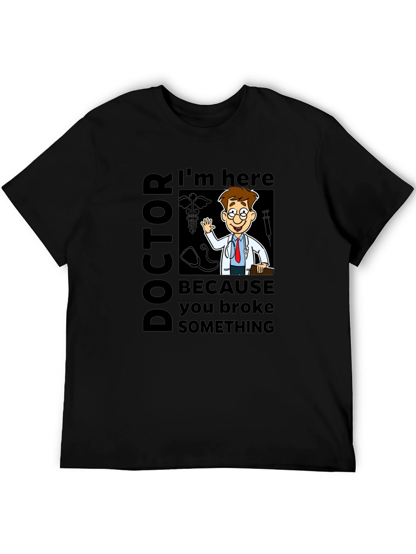 Black Doctor Cartoon Graphic Tee view 5