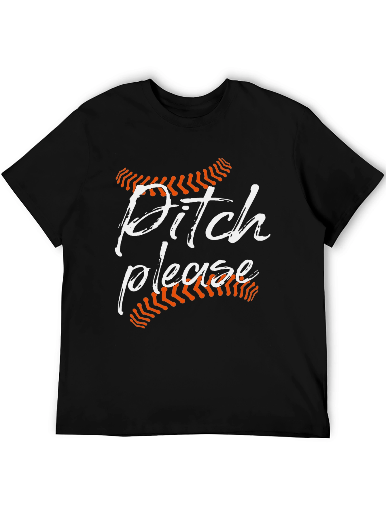 Black Pitch Please Baseball Graphic Tee - Funny Sports T-Shirt view 5