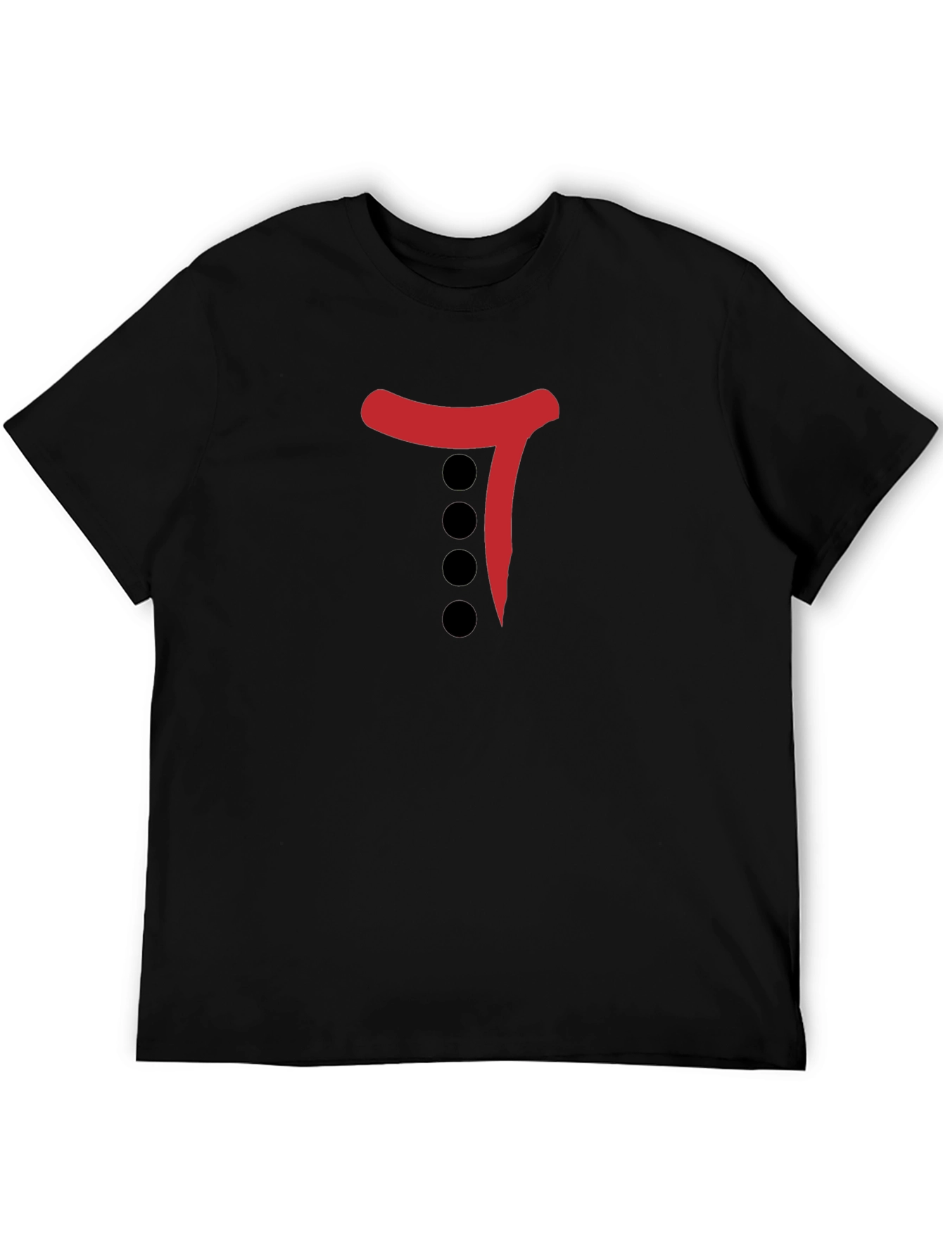 Black Black T-Shirt with Red & Black Graphic Print view 5