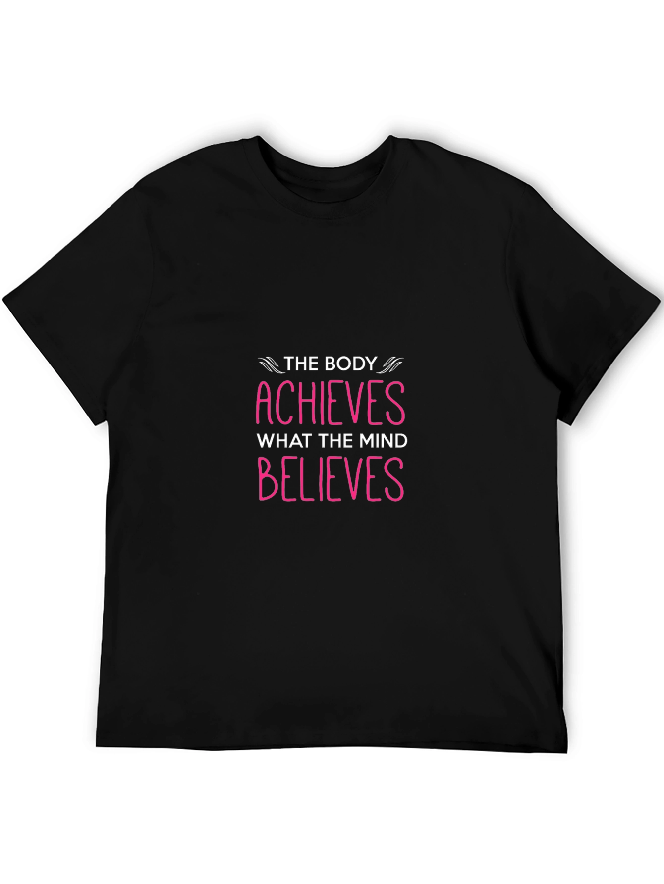 Black Inspirational Body Mind T-Shirt - Achieve Your Goals view 5