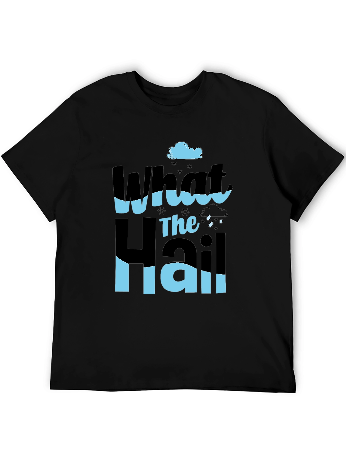 Black What the Hail T-Shirt - Weather Pun Tee view 5