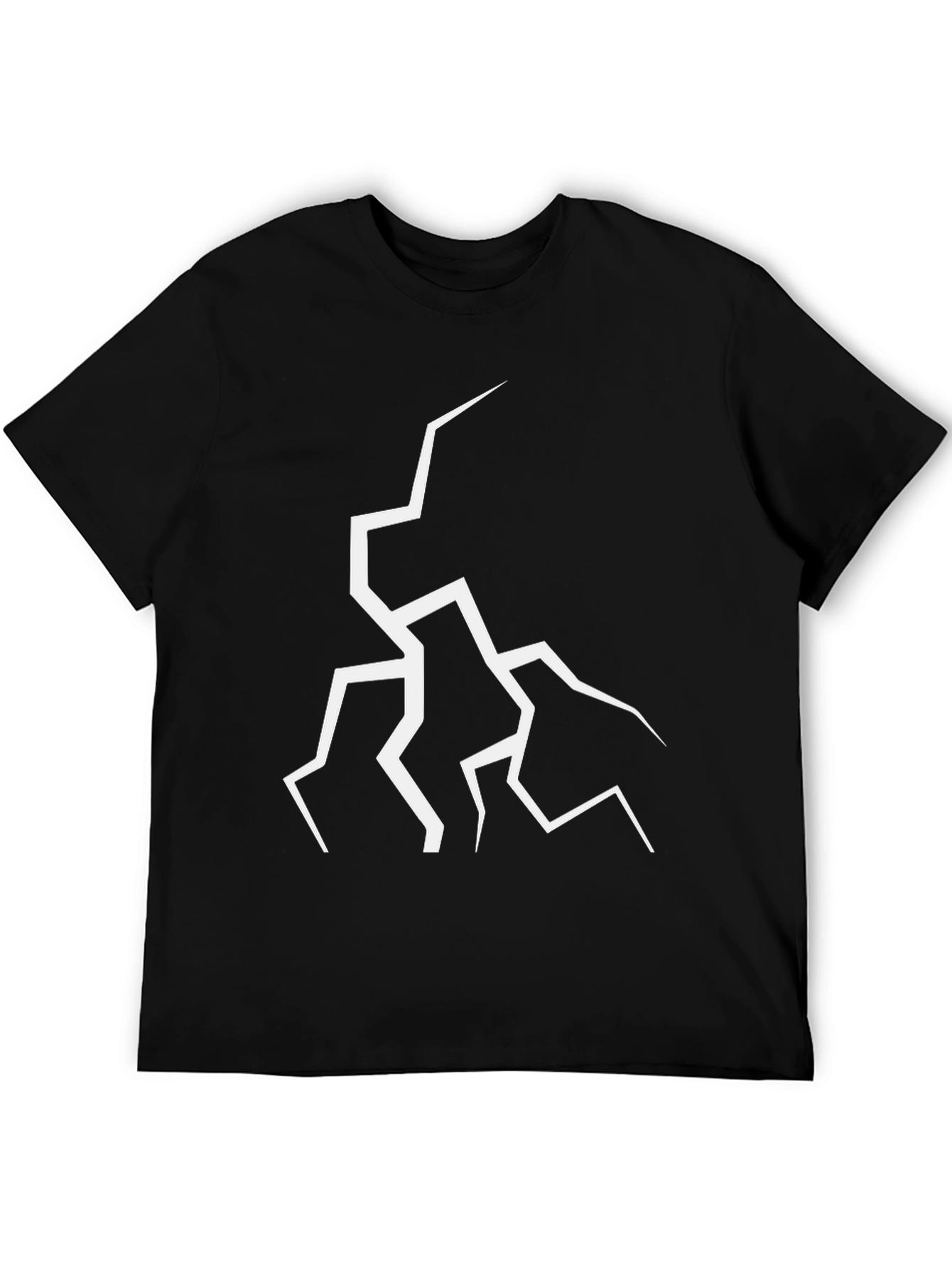 Black Cracked Design Black T-Shirt - Modern Graphic Tee view 5