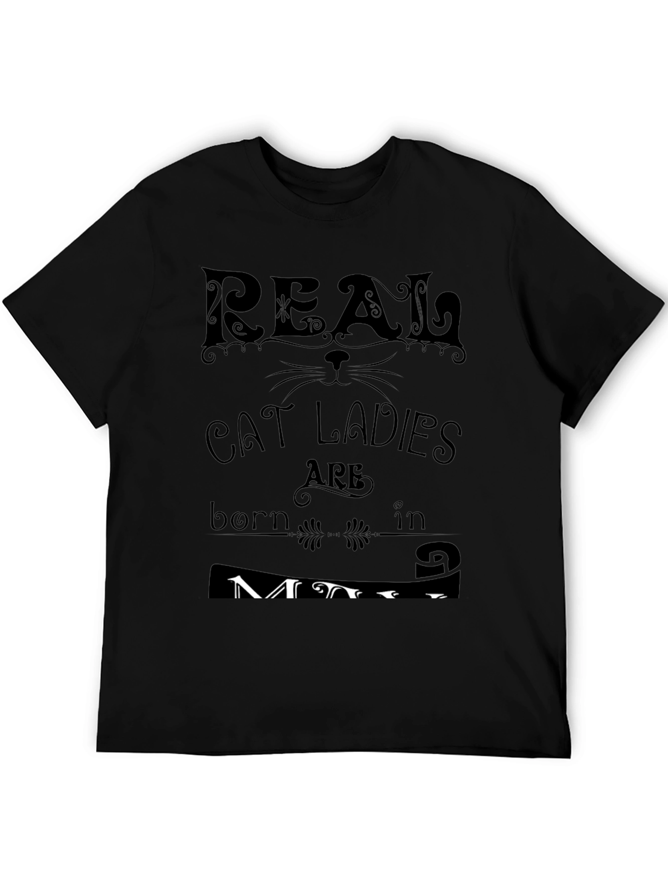 Black Real Cat Ladies Born in September T-Shirt view 5