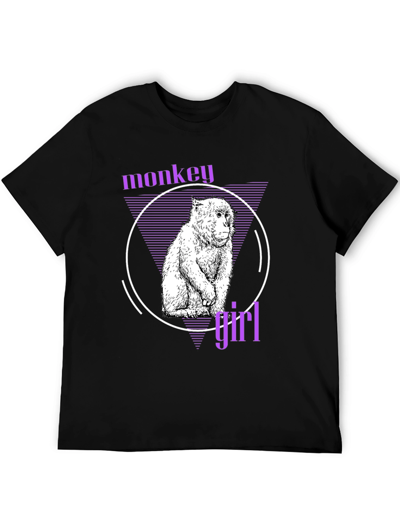 Black Monkey Girl Graphic Tee - Trendy Black T-Shirt view 5