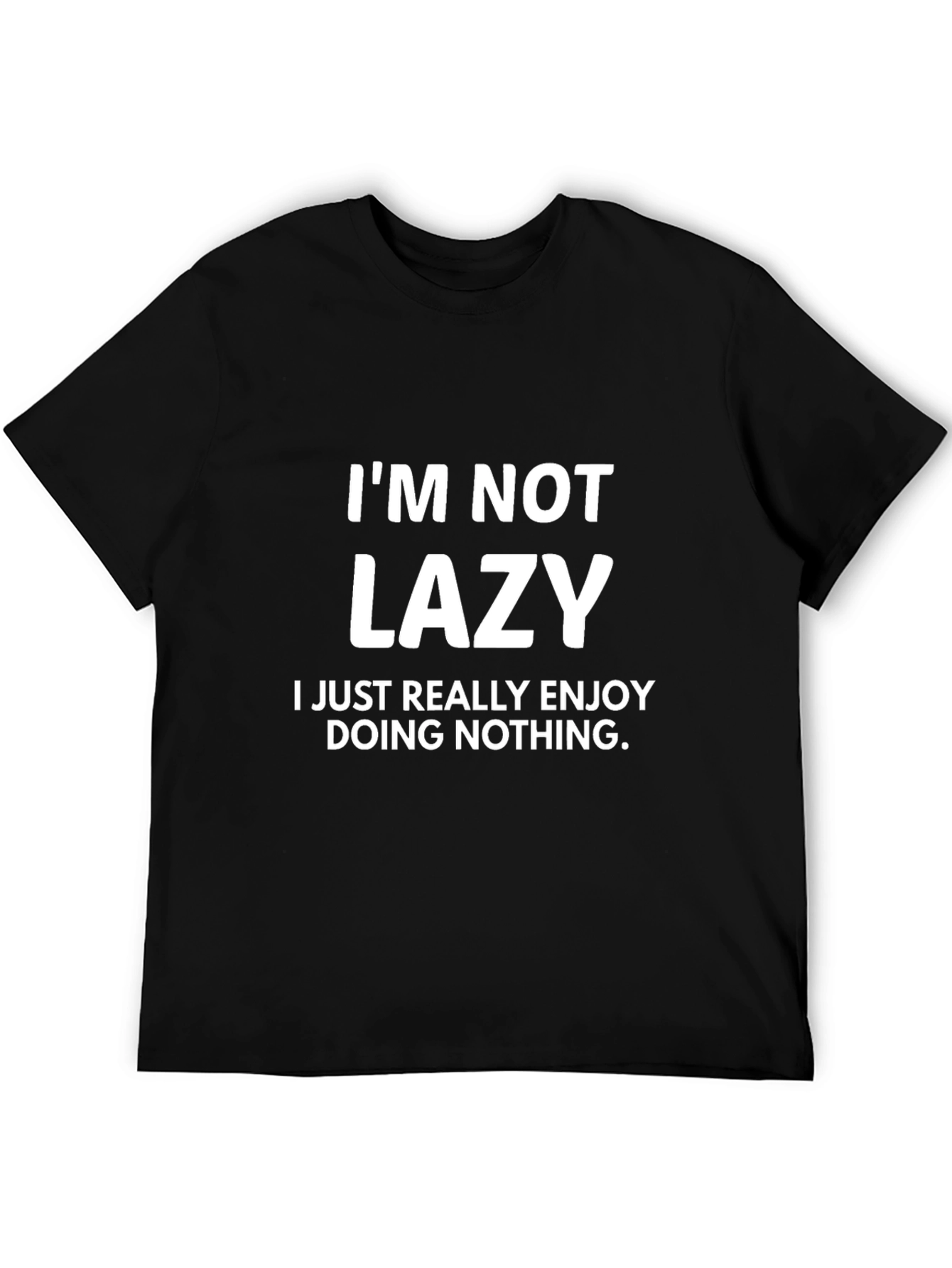 Black I'm Not Lazy Graphic Tee - Black view 5