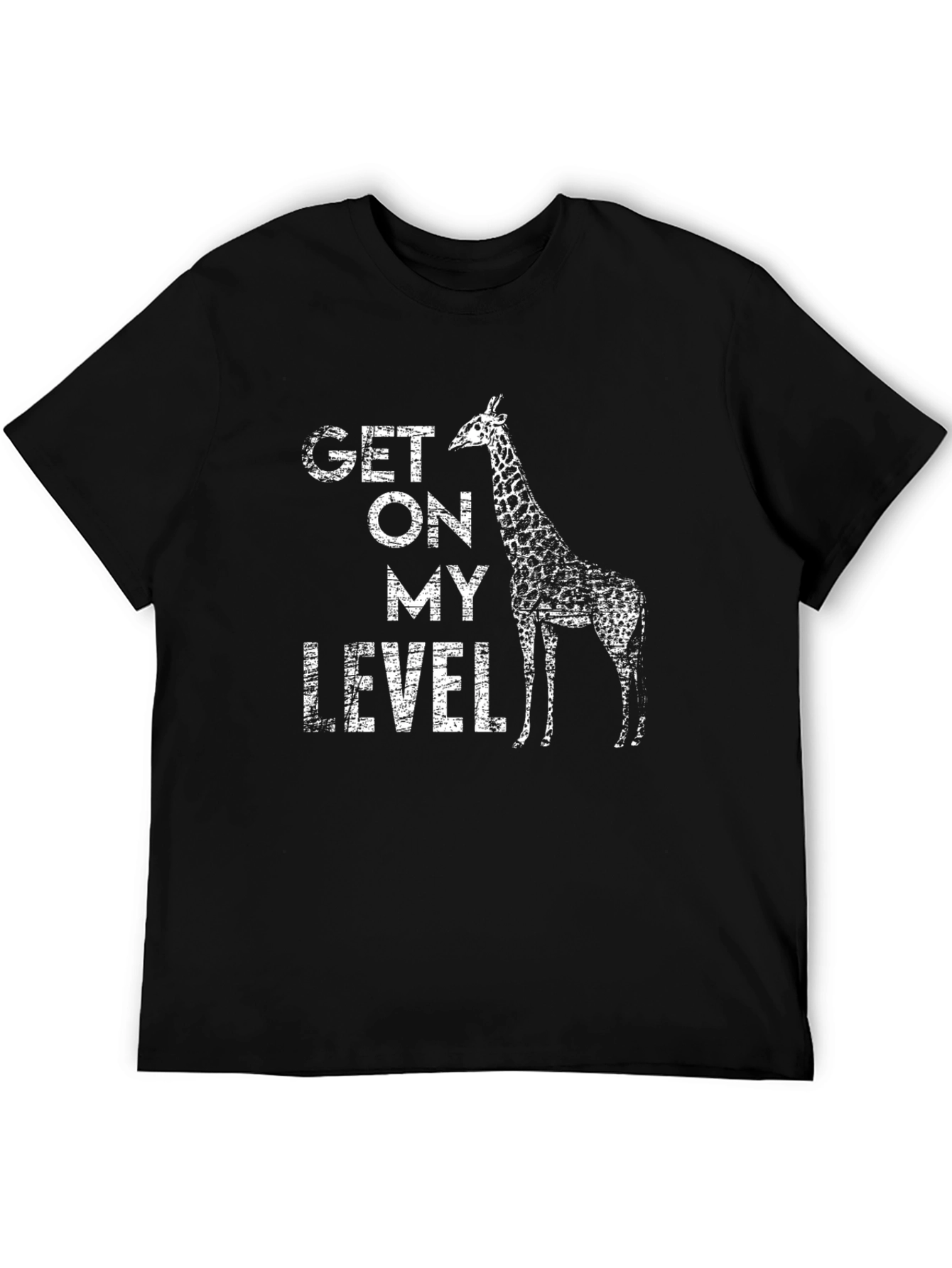 Black Get On My Level Giraffe Graphic T-Shirt view 5