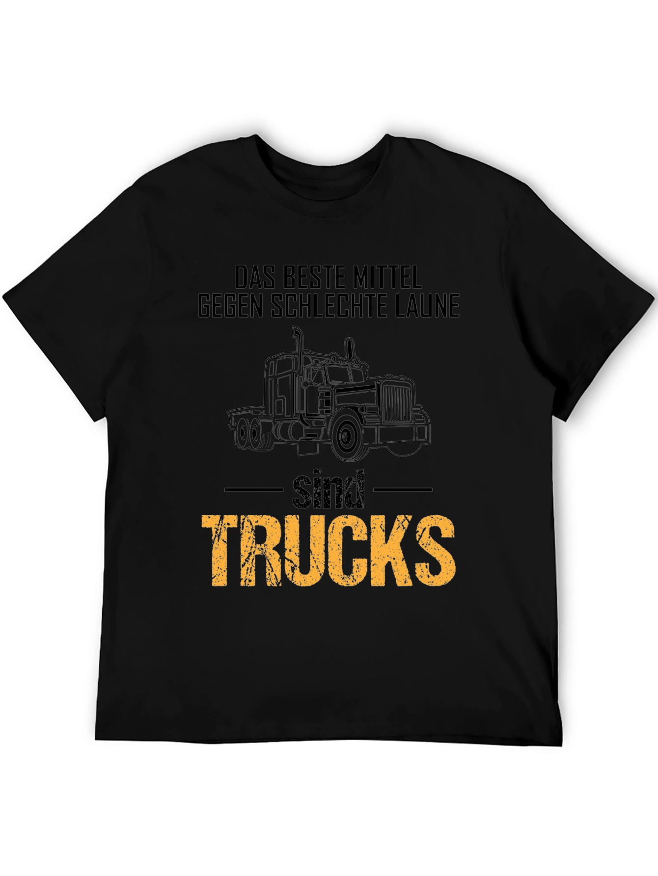 Black Trucks Solve Everything T-Shirt - Driver Humor Tee view 5