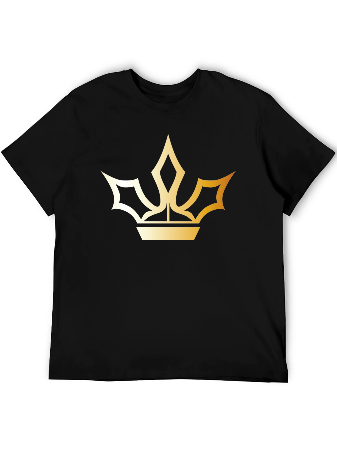 Black Golden Crown Graphic Black T-Shirt view 5