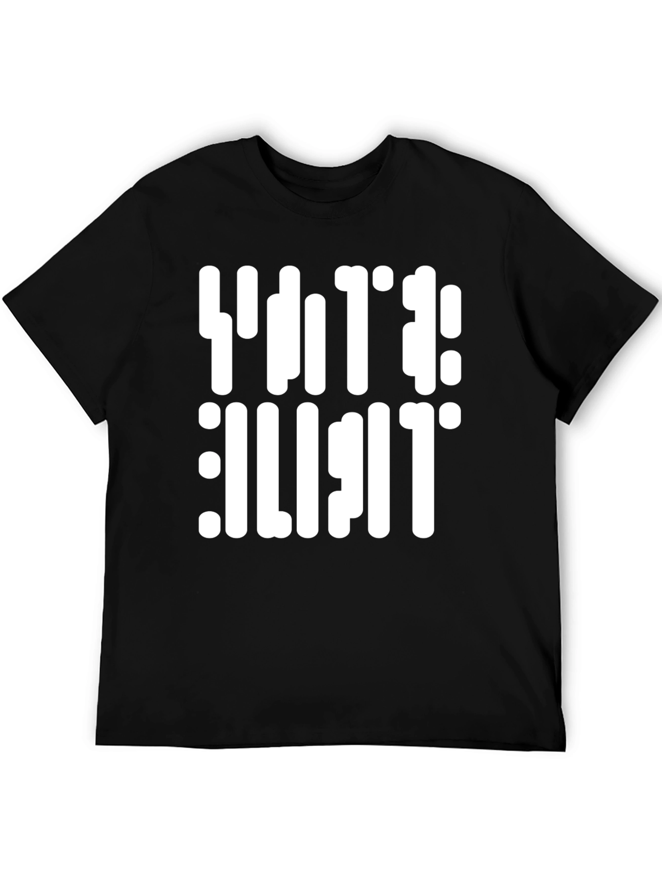 Black Retro Text Black T-Shirt view 5
