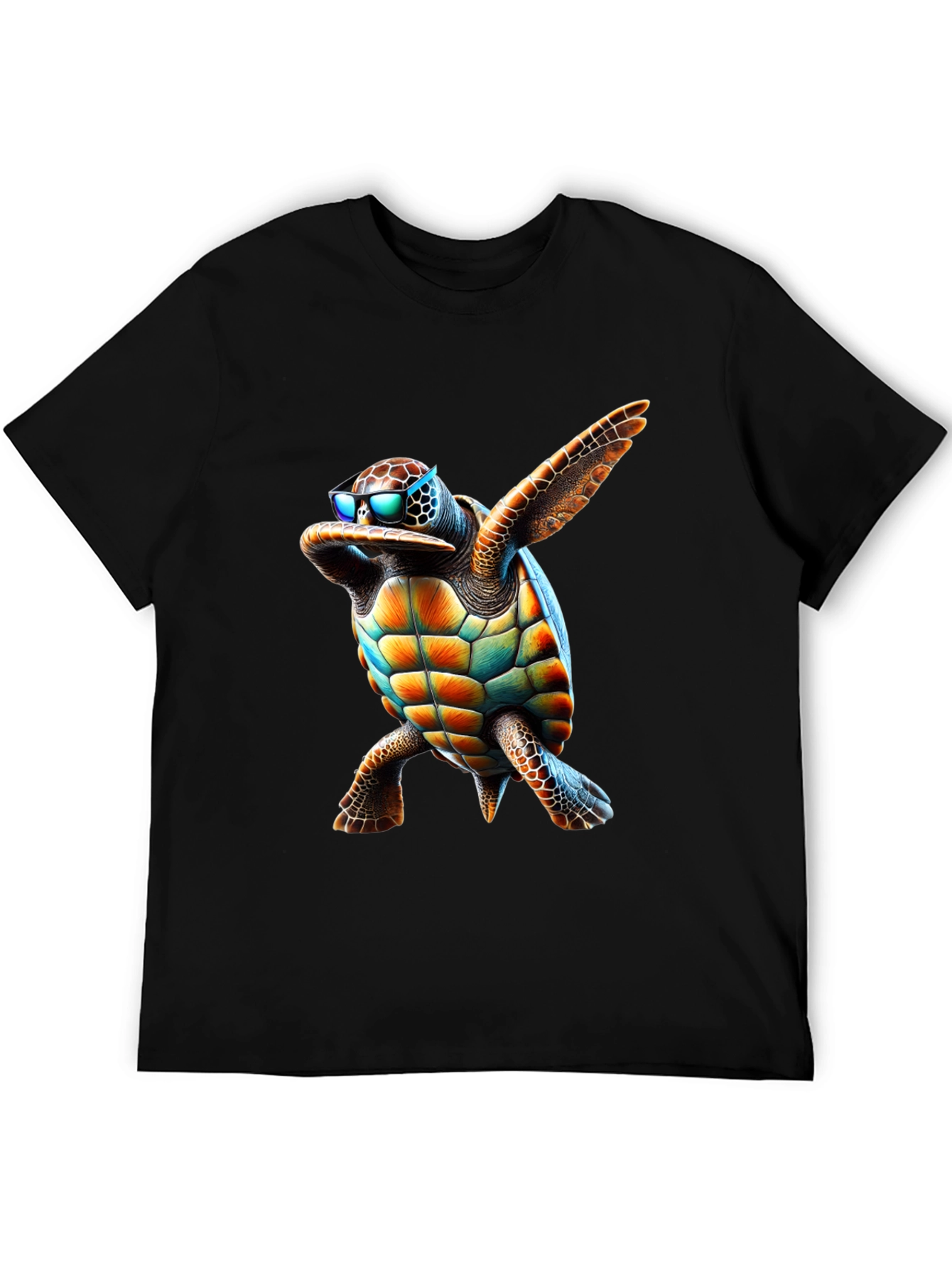 Black Dabbing Turtle Graphic Tee - Cool & Fun view 5