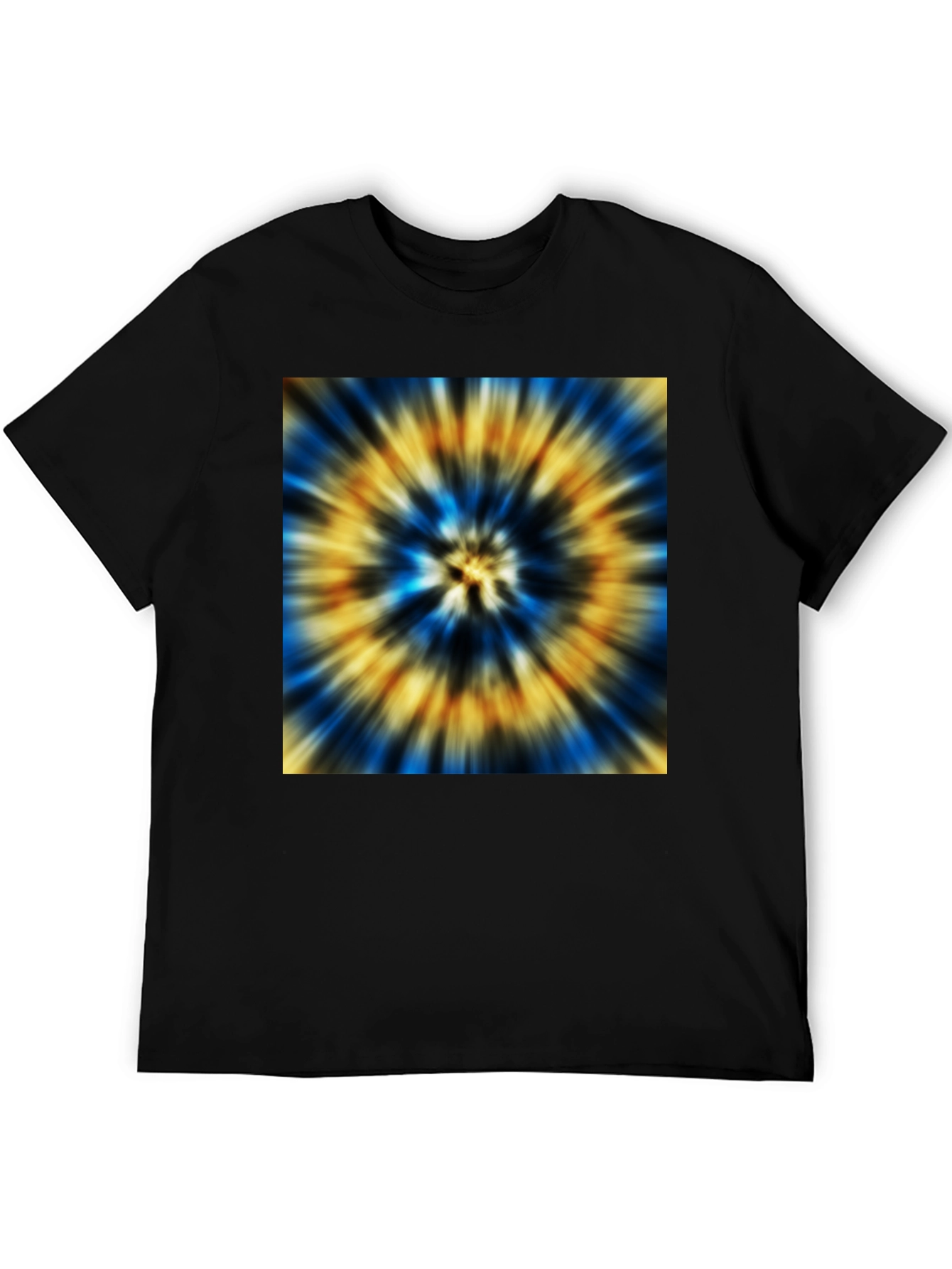 Black Vibrant Tie-Dye Graphic Black T-Shirt view 5