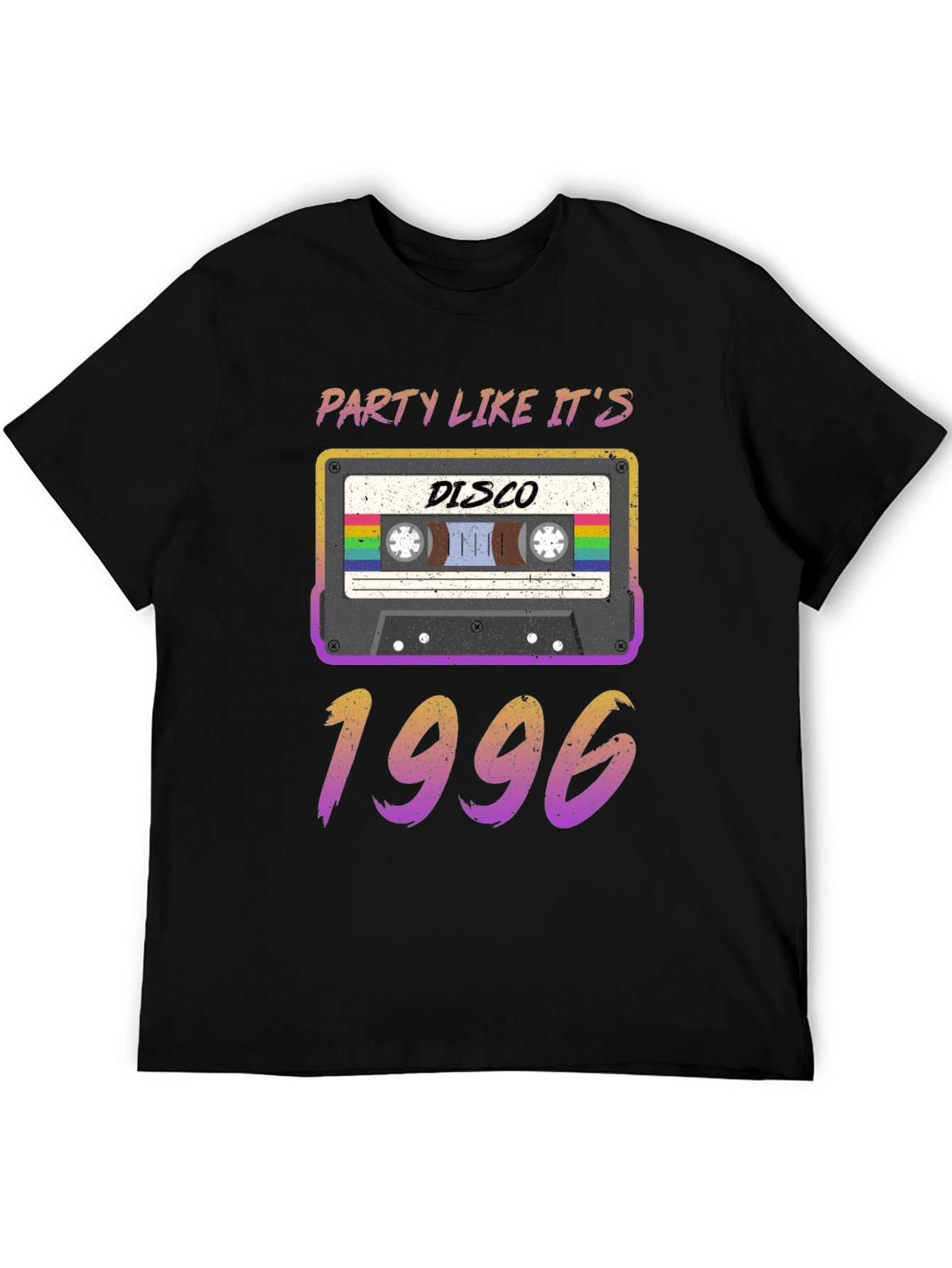 Black Party Like It's 1996 Disco Cassette Tape T-Shirt view 5