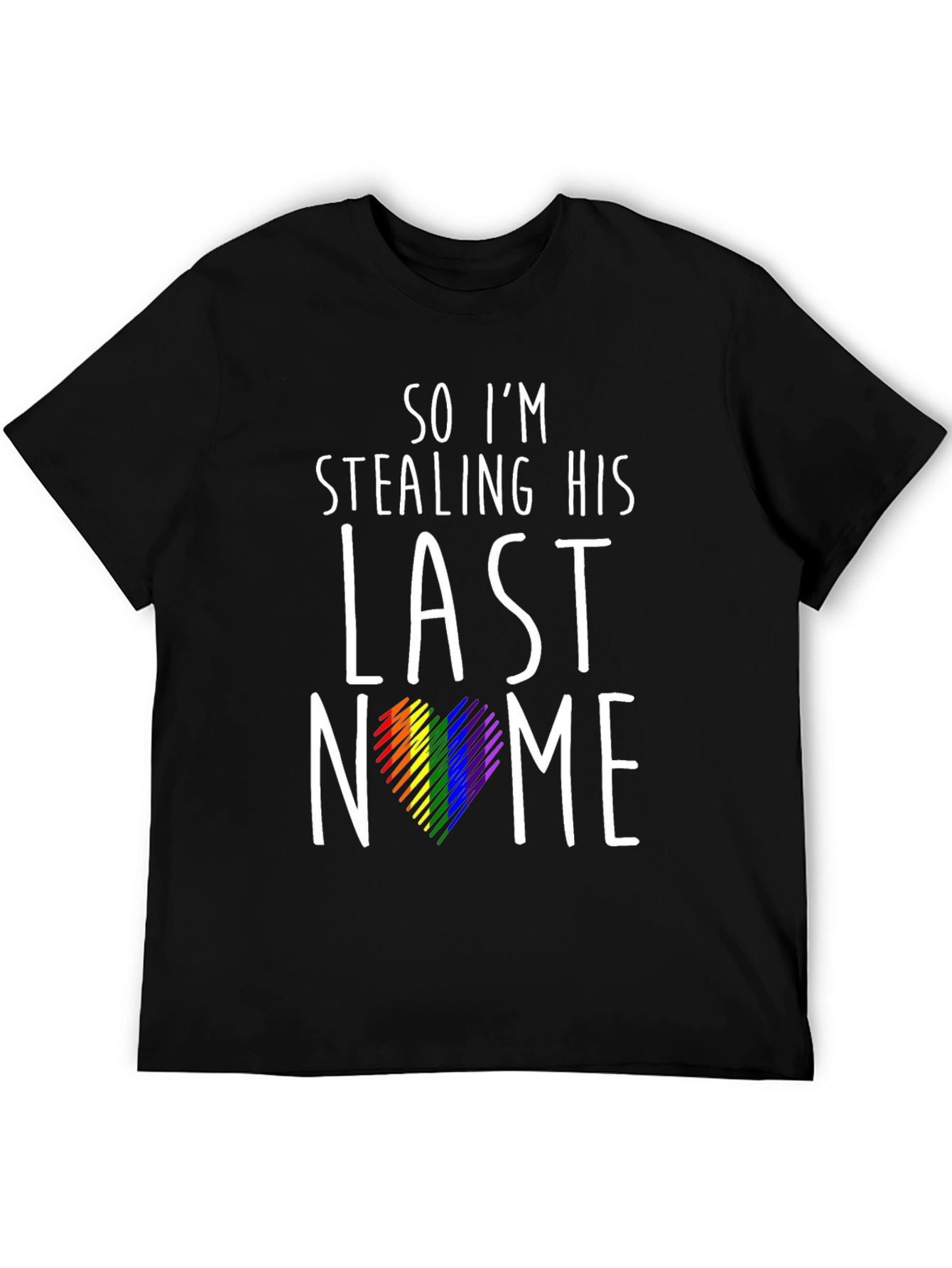 Black Stealing His Last Name Pride T-Shirt view 5