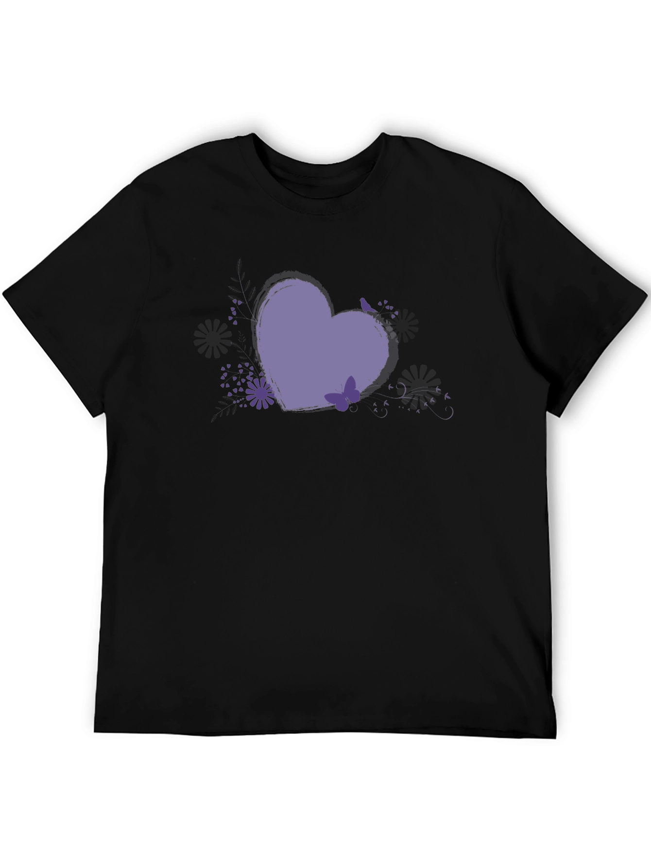 Black Heart Graphic Tee - Black Casual Comfort view 5