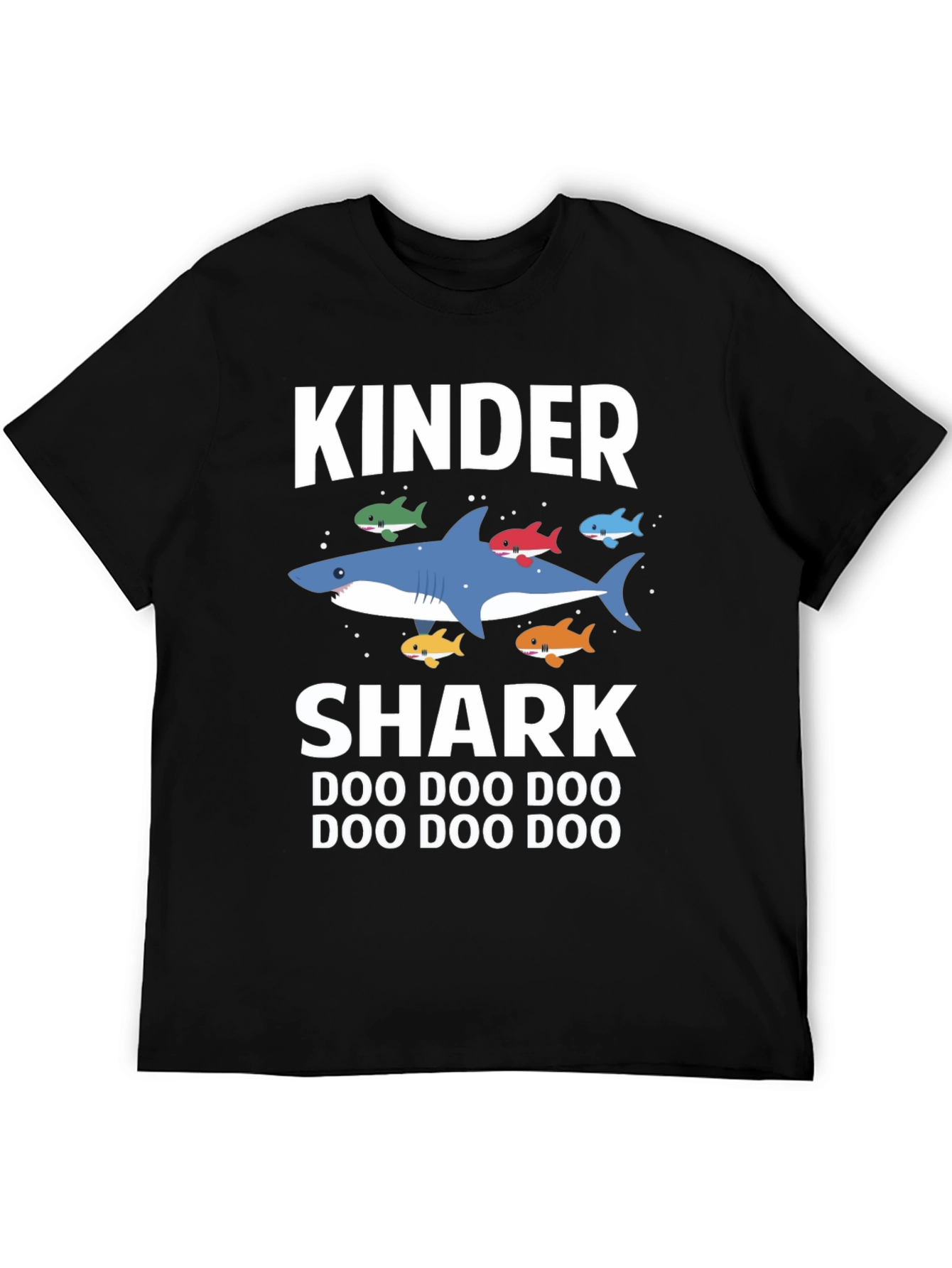 Black Kinder Shark Doo Doo Doo T-Shirt view 5