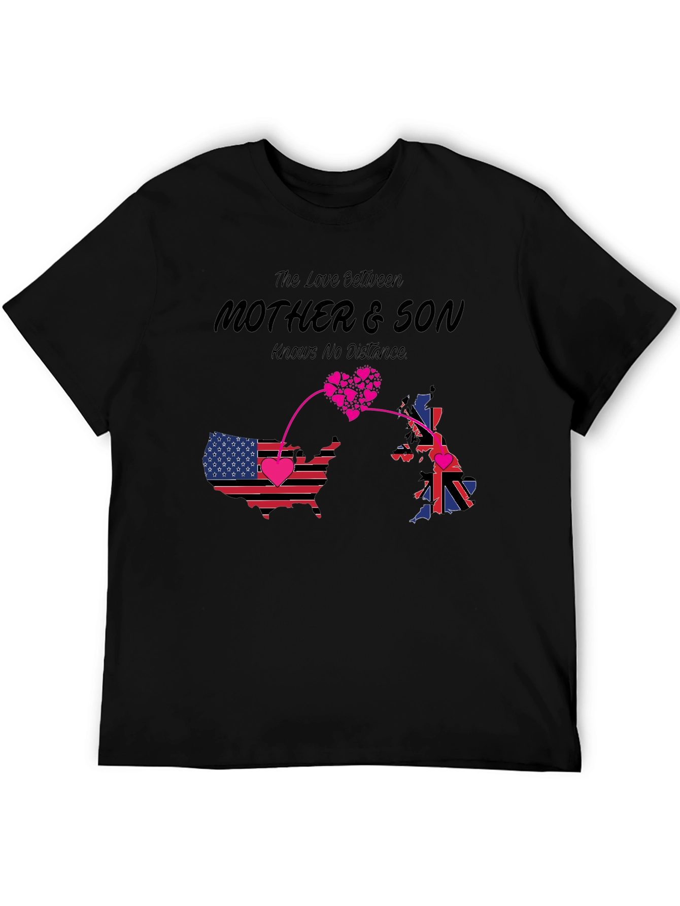 Black Mother & Son Distance Love T-Shirt view 5