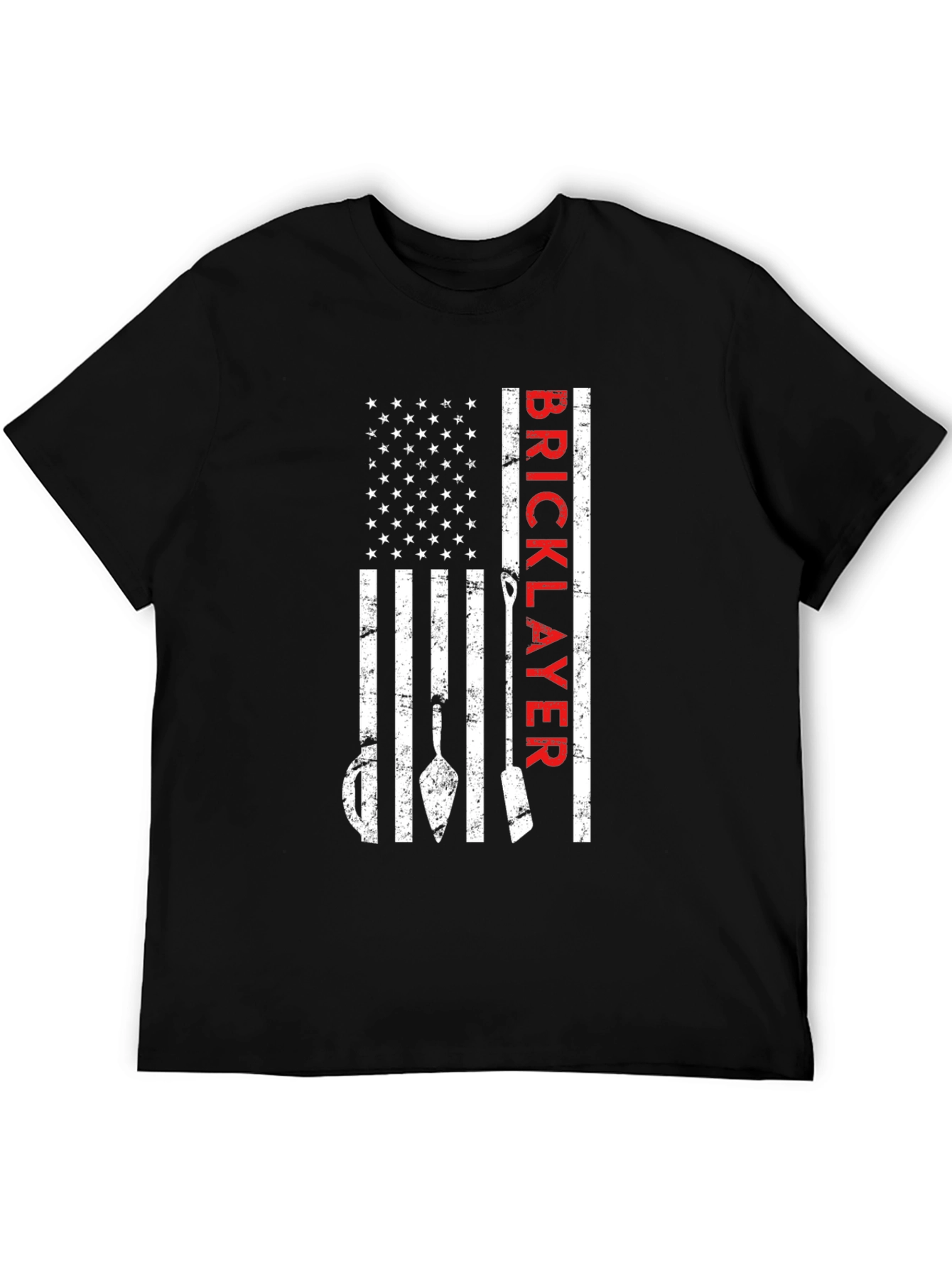 Black Bricklayer USA Flag T-Shirt - Patriotic Construction Tee view 5