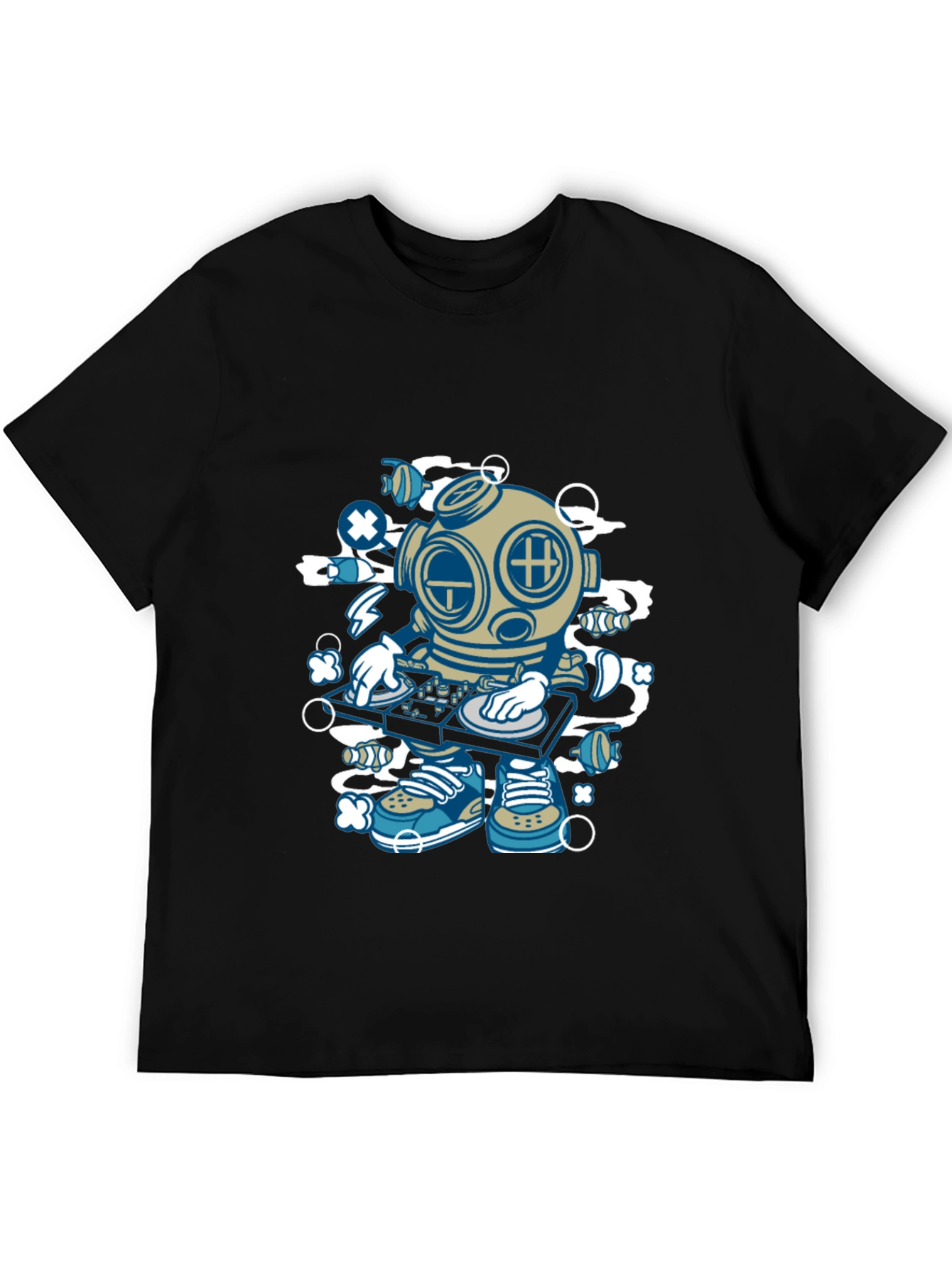 Black DJ Diver Graphic Tee - Black T-Shirt view 5