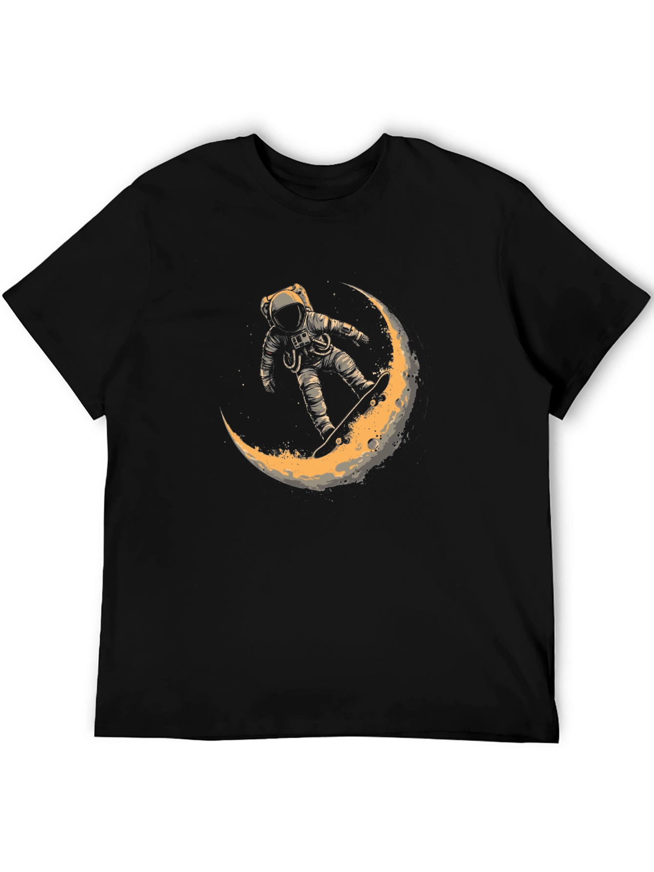 Black Astronaut Moon Ride Graphic T-Shirt view 5