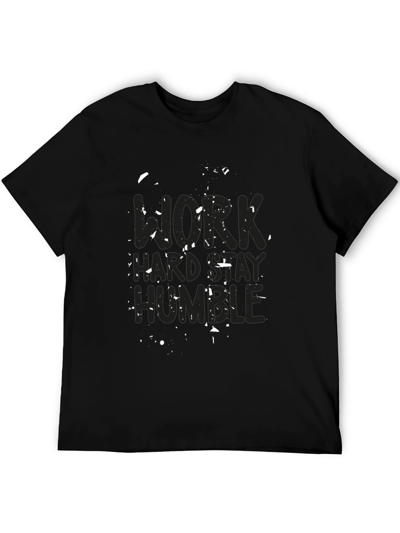 Black Work Hard Stay Humble Black T-Shirt view 5