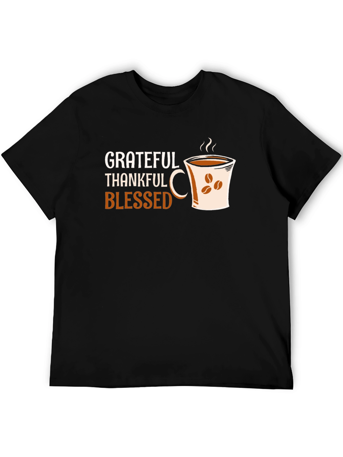 Black Grateful Thankful Blessed Coffee Cup T-Shirt view 5