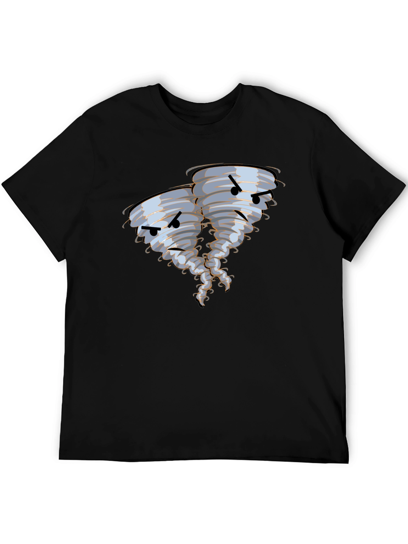 Black Angry Twin Tornado Graphic T-Shirt view 5