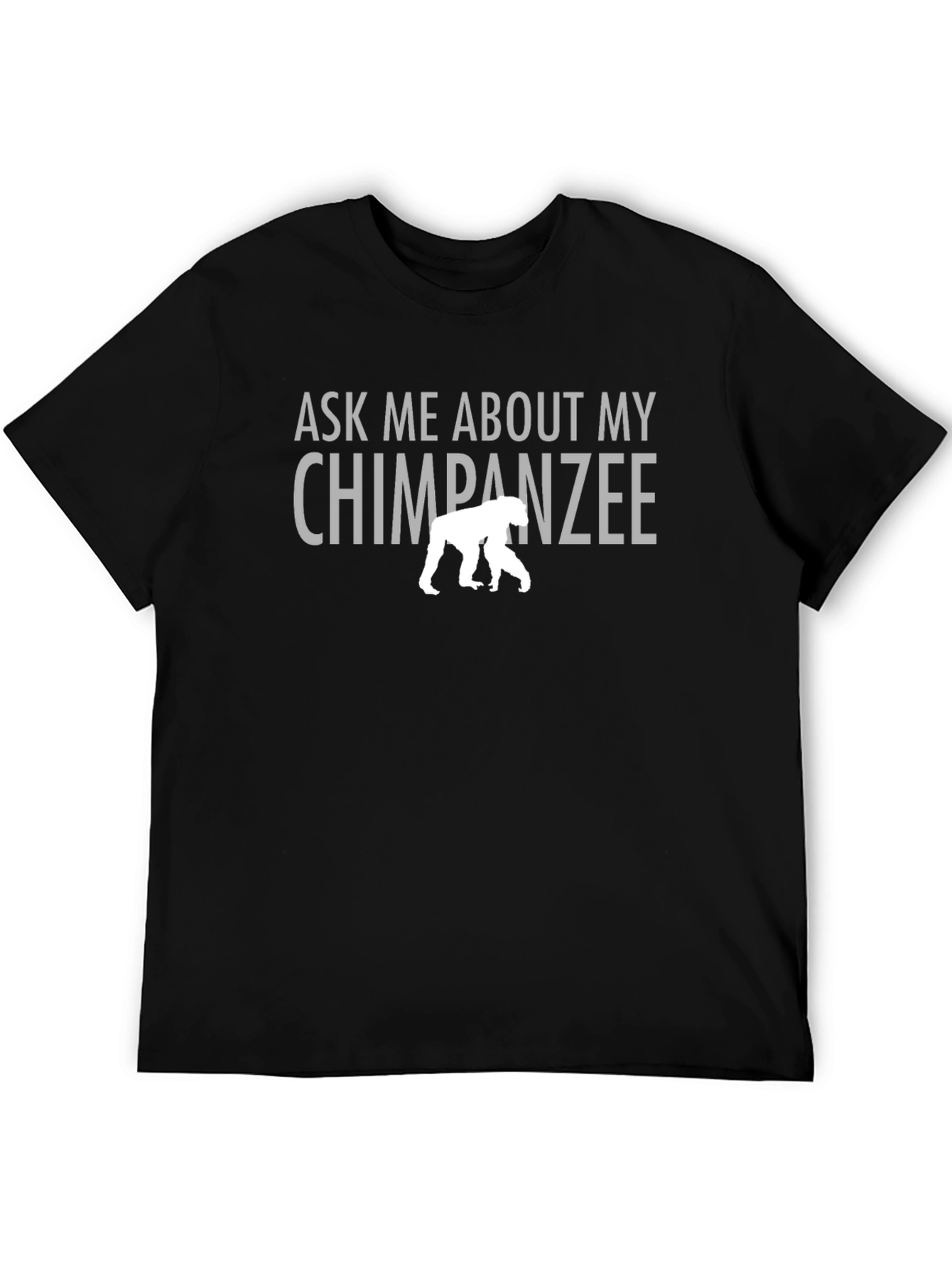 Black Ask Me About My Chimpanzee Graphic Tee - Black view 5