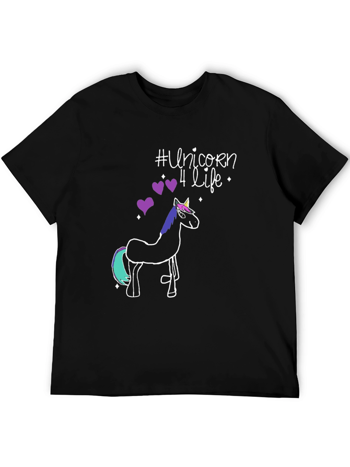 Black Unicorn 4 Life Graphic T-Shirt view 5