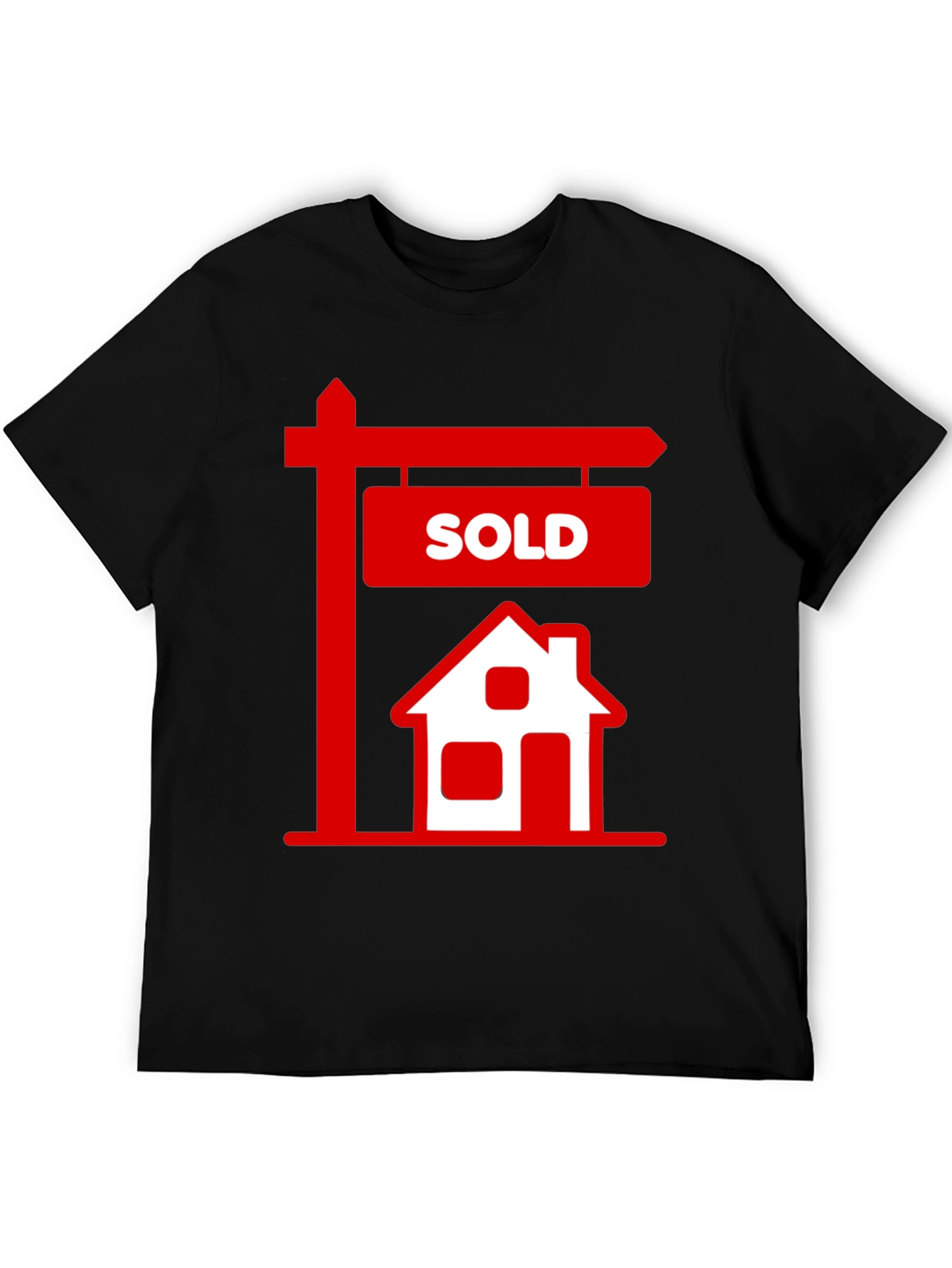 Black Sold House Graphic Tee - Real Estate T-Shirt view 5