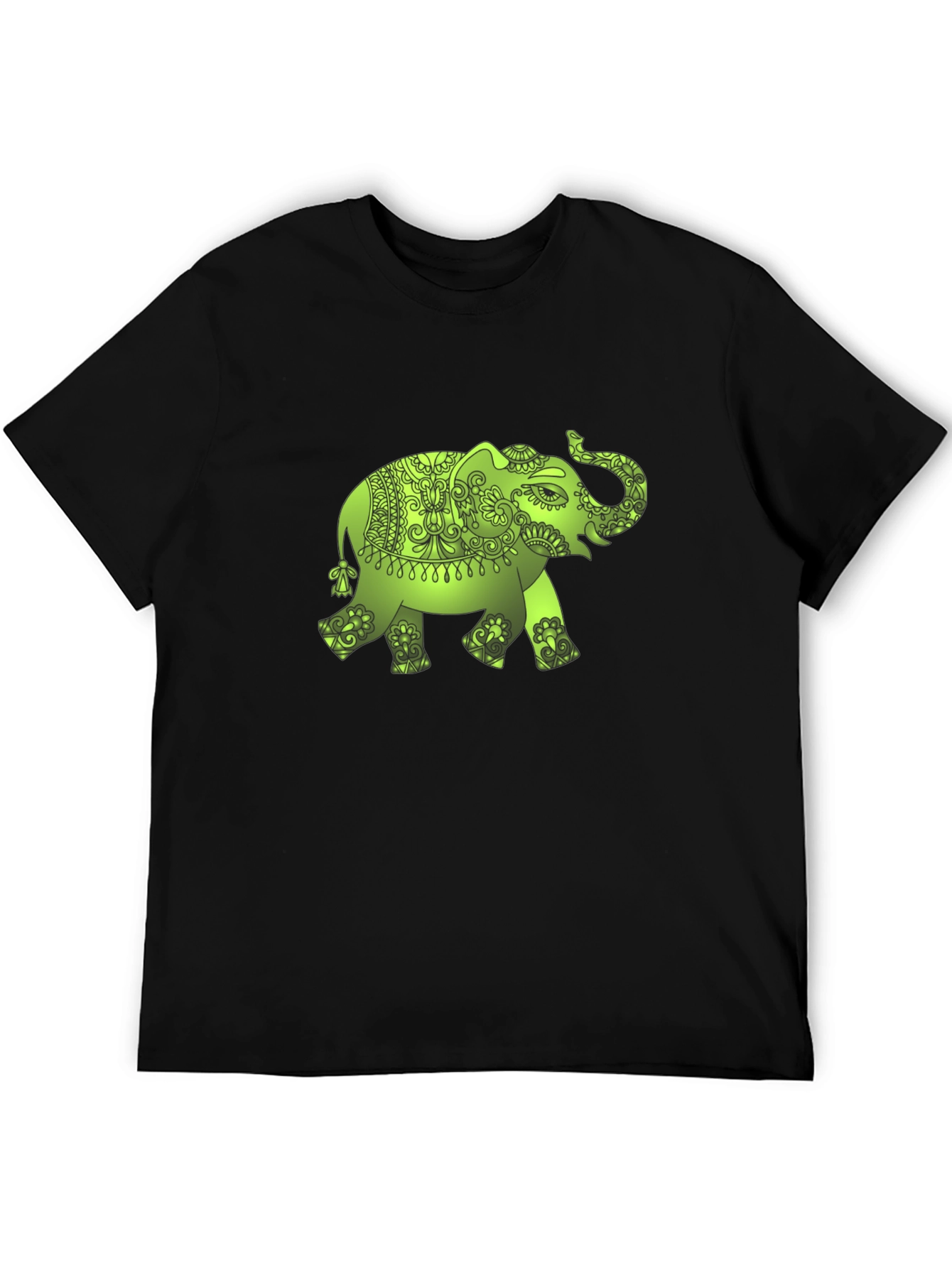 Black Elephant Graphic Black T-Shirt view 5