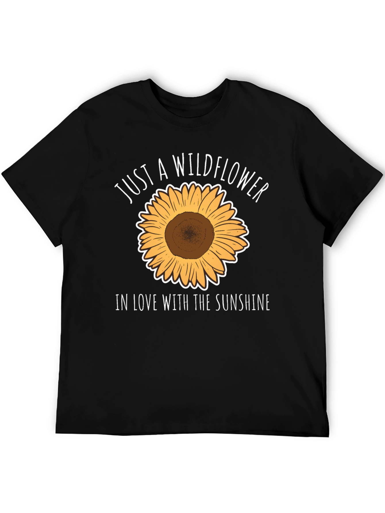 Black Wildflower & Sunshine Graphic Tee - Black Casual T-Shirt view 5