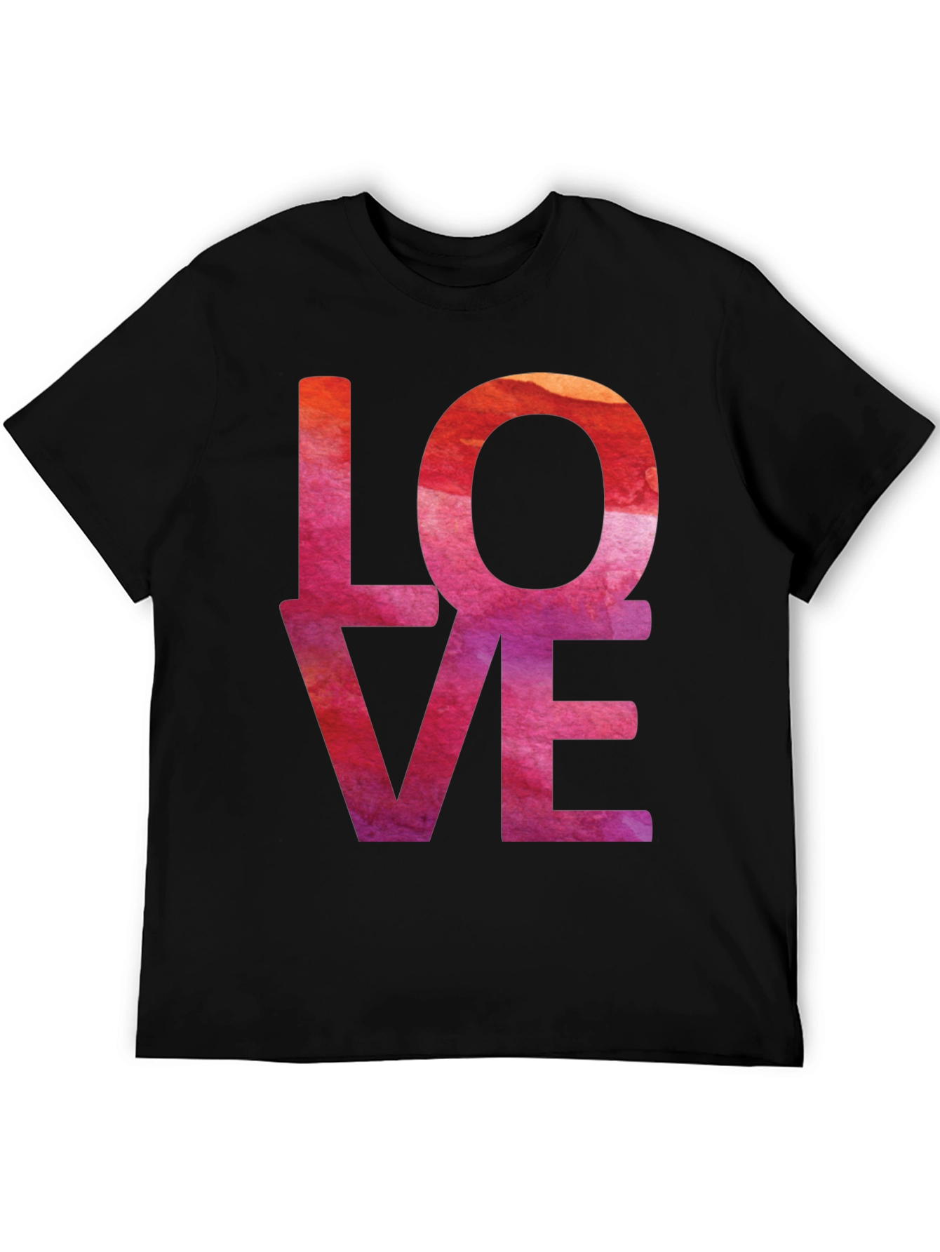 Black Watercolor Love T-Shirt - Artistic Graphic Tee view 5