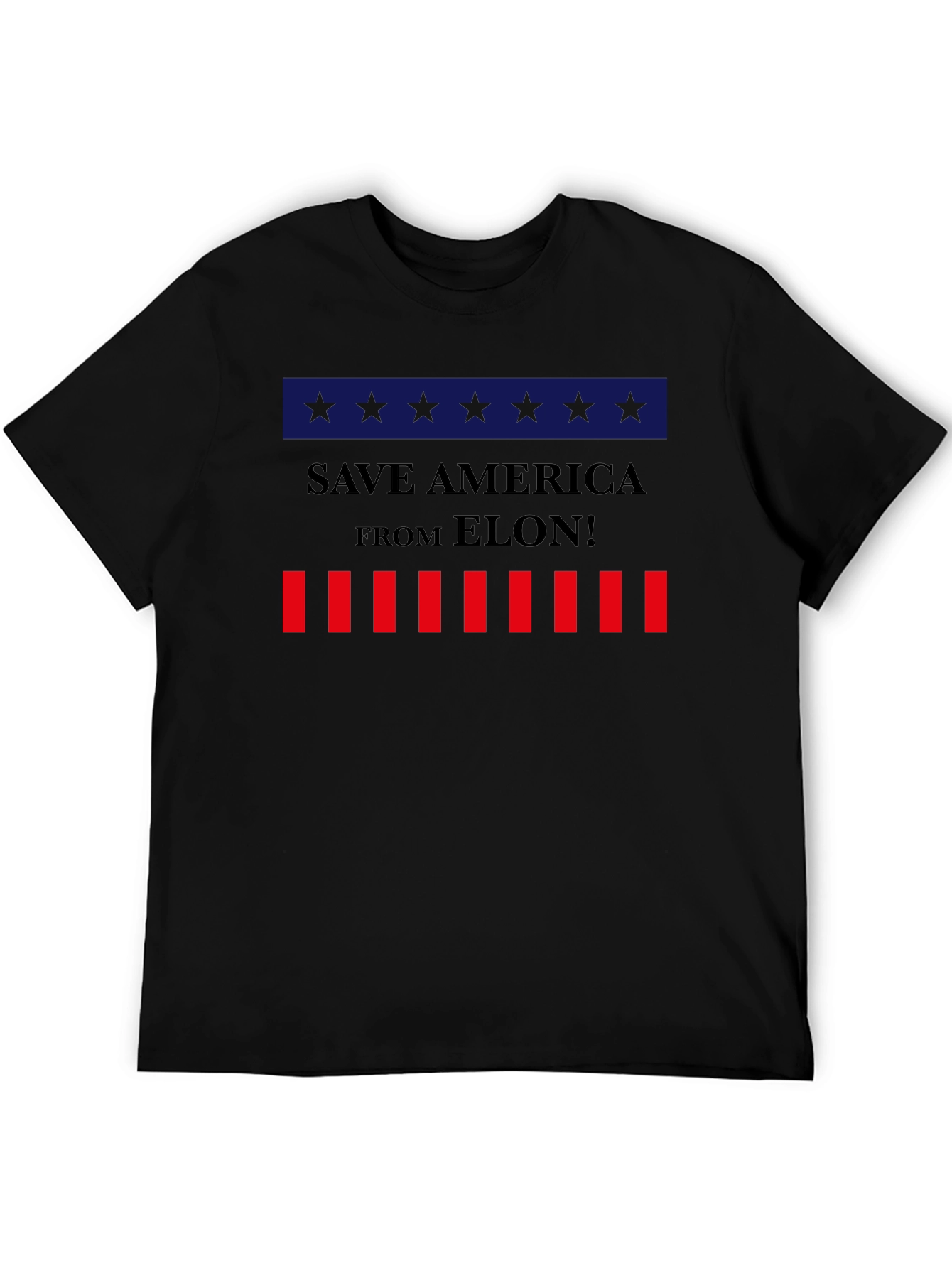 Black Save America From Elon! Graphic Tee view 5