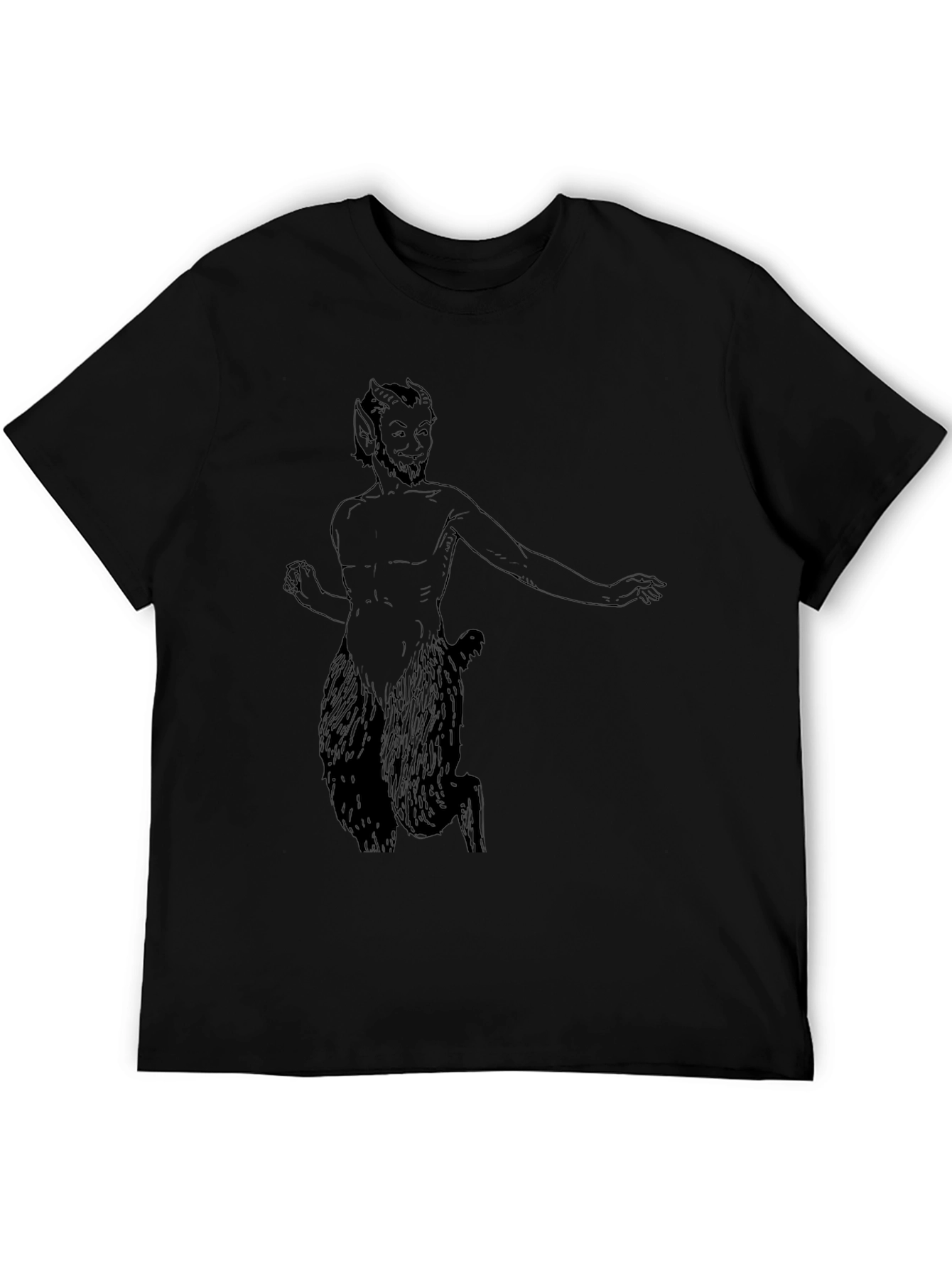 Black Satyr Graphic Tee - Black Cotton T-Shirt view 5
